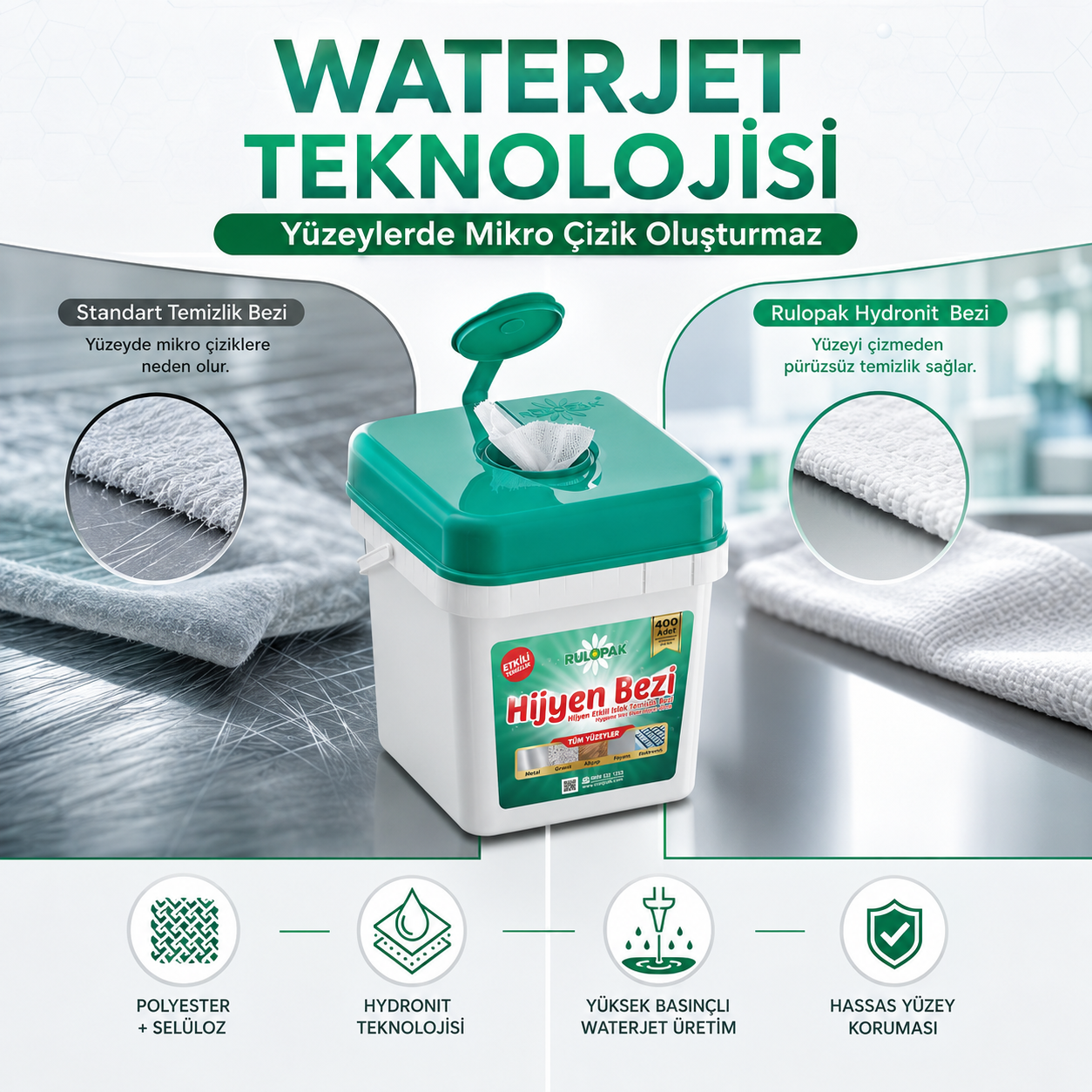 Rulopak Yüzey Temizlik Havlusu 400 Adet