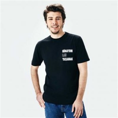GÜNAYDIN LAN YAŞAMAK SİYAH TİŞÖRT