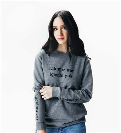 RAKIMIZ VAR İÇESİM YOK ANTRASİT SWEATSHIRT