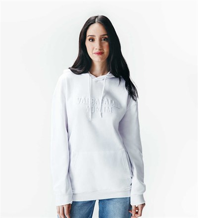 VARSAYALIM YOKUM KAPÜŞONLU BEYAZ SWEATSHIRT
