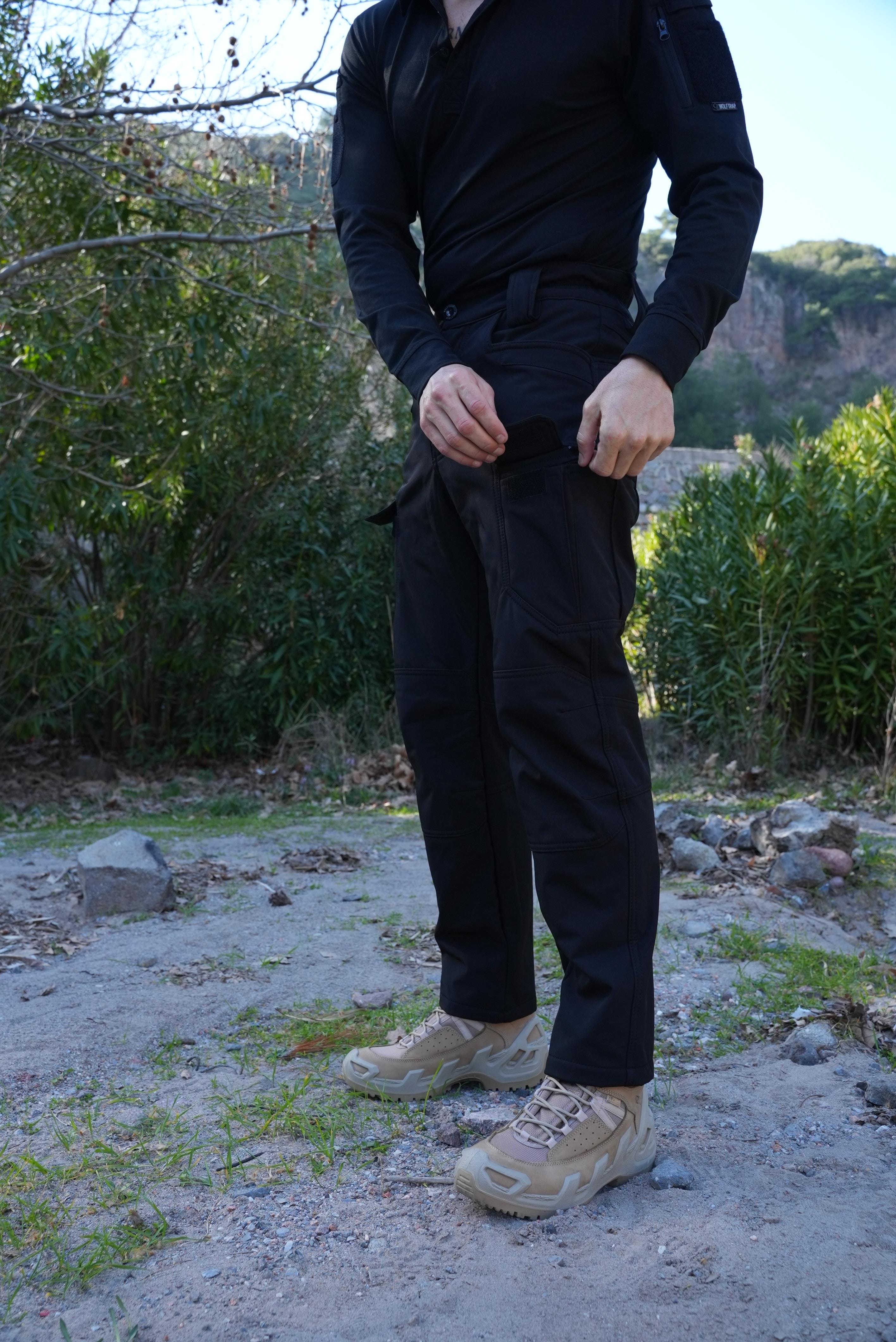 8 Cepli Siyah Softshell Pantolon, Su Geçirmez Kalın Pantolon Siyah | Softshell Pantolon Modelleri Ve Fiyatları | Şimşekoğlu Askeri Malzeme
