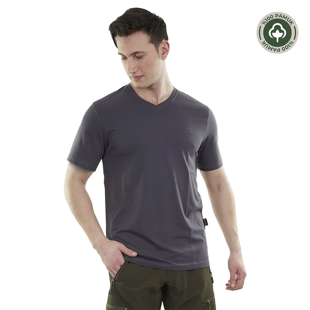 Alpinist Vortex Erkek T-Shirt Antrasit, V Yaka Tişört | V Yaka Tişört Modelleri Ve Fiyatları | Şimşekoğlu Askeri Malzeme