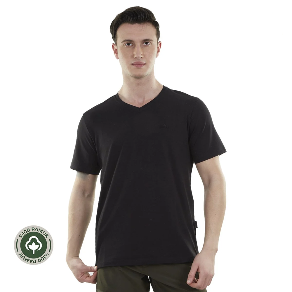 Alpinist Vortex Erkek T-Shirt Siyah | V Yaka Tişört Modelleri Ve Fiyatları | Şimşekoğlu Askeri Malzeme