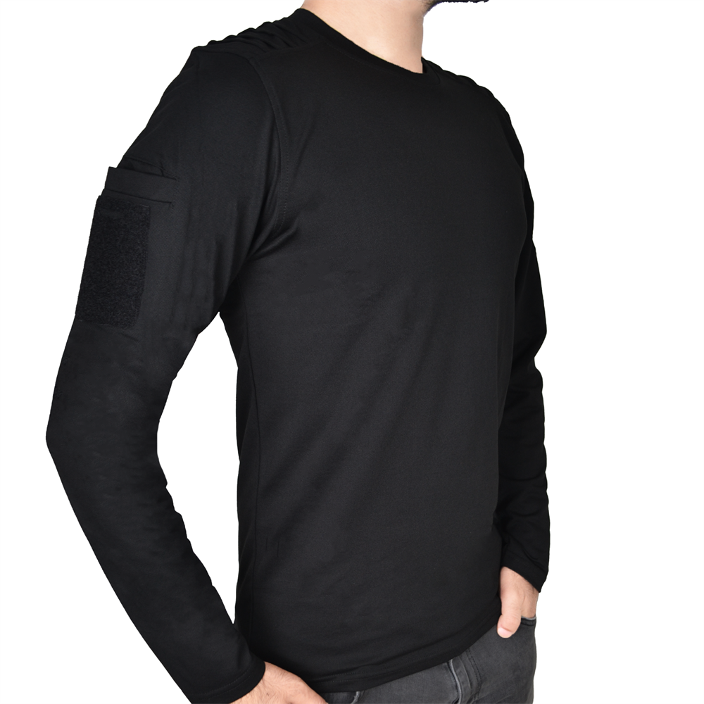 Dalga Desenli 2 Cepli Uzun Kollu Taktik T-Shirt Siyah | Taktik Tişört Modelleri Ve Fiyatları | Şimşekoğlu Askeri Malzeme