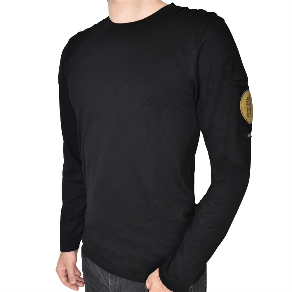 Dalga Desenli 2 Cepli Uzun Kollu Taktik T-Shirt Siyah | Taktik Tişört Modelleri Ve Fiyatları | Şimşekoğlu Askeri Malzeme