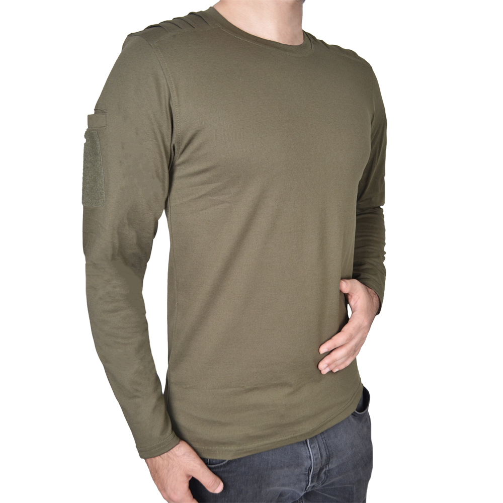 Dalga Desenli 2 Cepli Uzun Kollu Taktik T-Shirt Haki | Taktik T-Shirt Modelleri Ve Fiyatları | Şimşekoğlu Askeri Malzeme