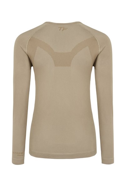 Erkek Dikişsiz Termal Sweatshirt Kum Rengi