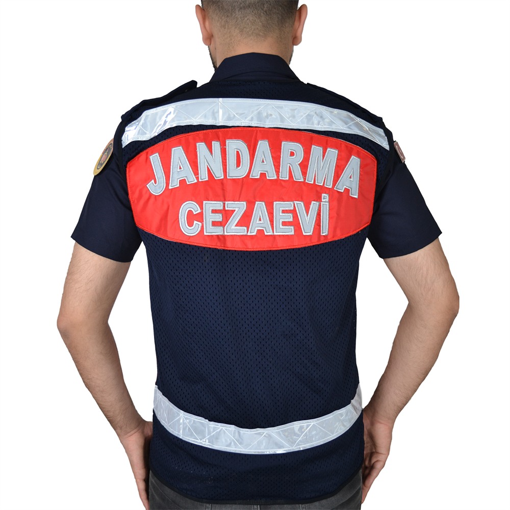 Jandarma Cezaevi Yazılı Jandarma Asayiş Fileli Yelek | Şimşekoğlu Askeri Malzeme