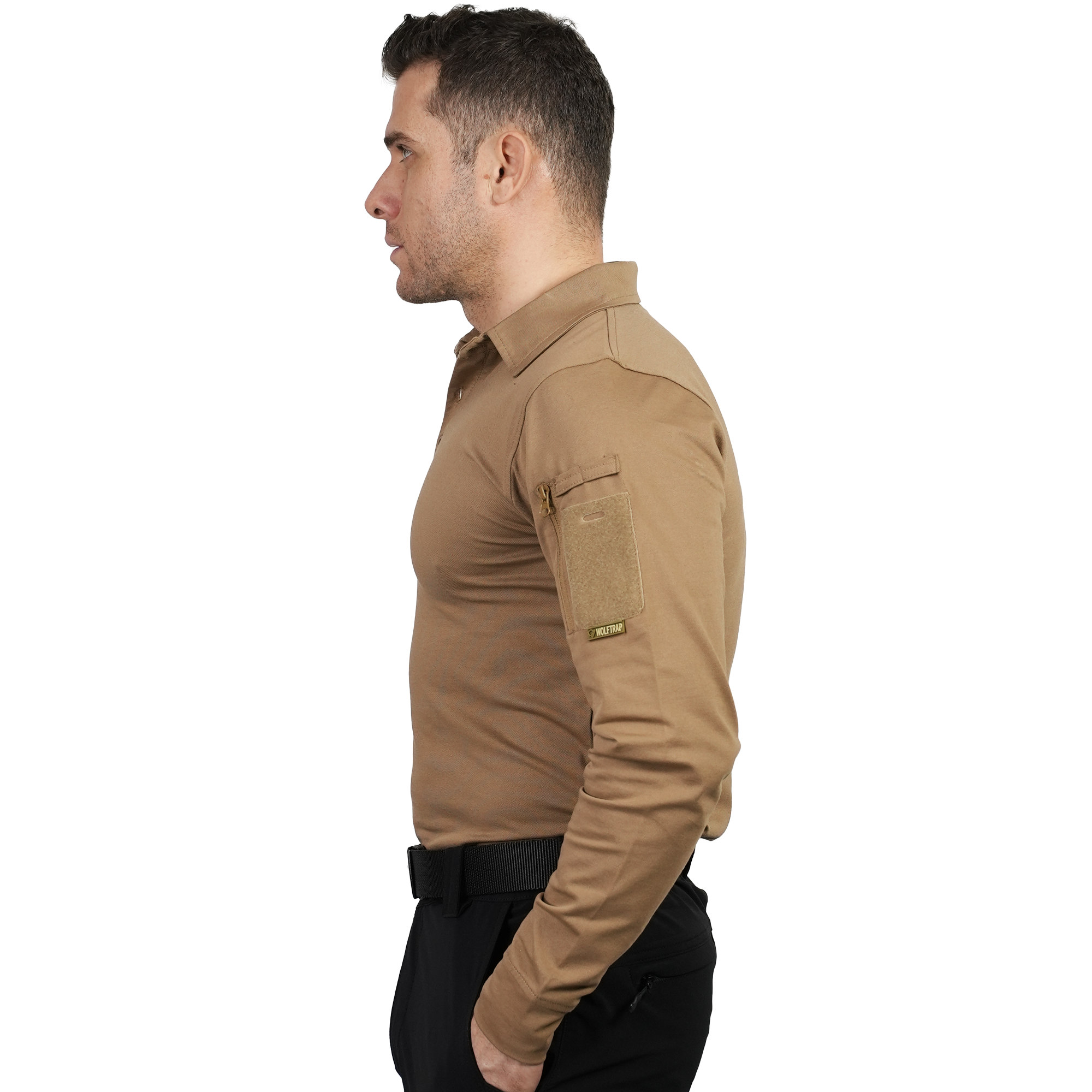 Kapan Polo Yaka Bej Taktik Tshirt 2 Cepli Uzun Kollu Taktik Tshirt | Taktik Tshirt Modelleri Ve Fiyatları | Şimşekoğlu Askeri Malzeme