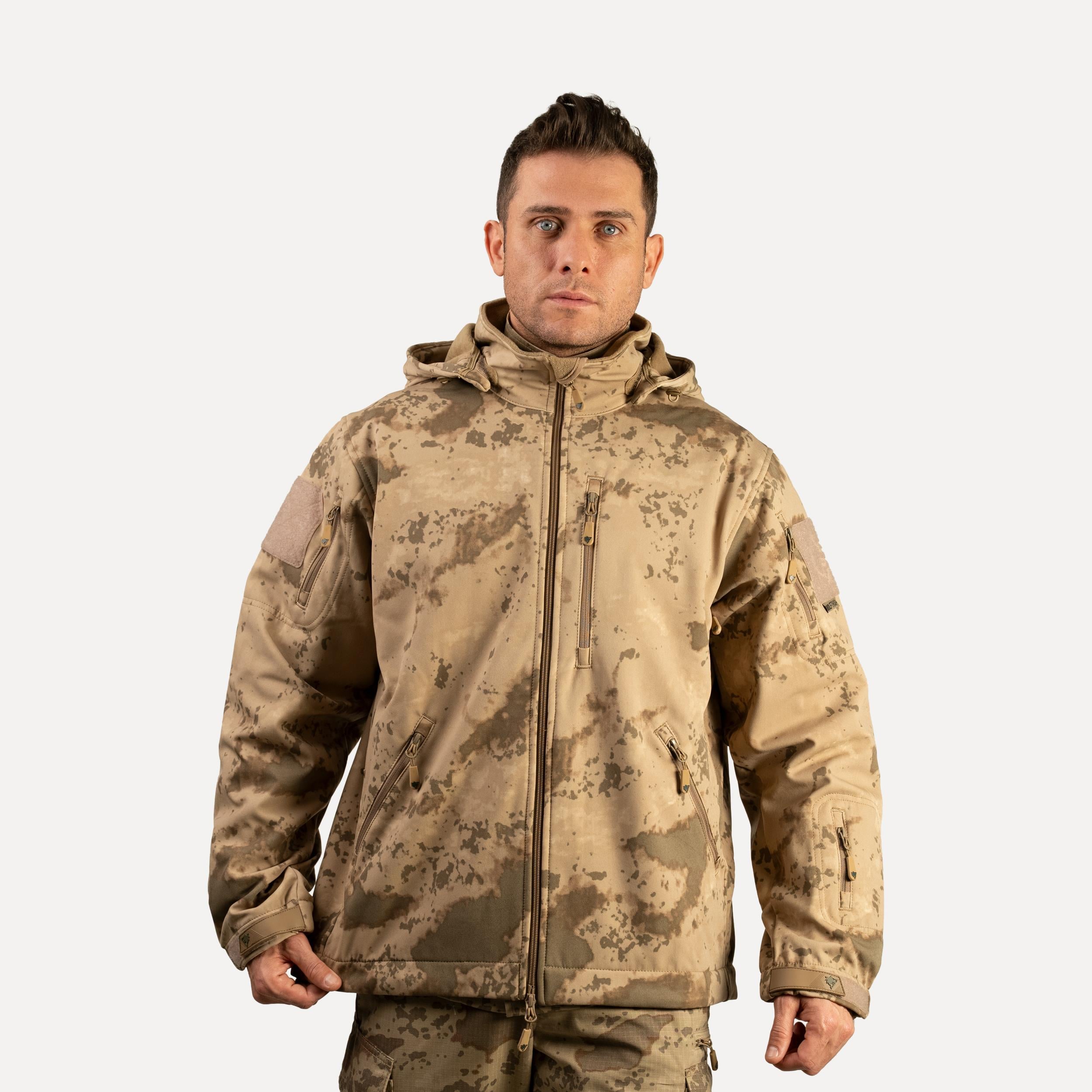 Pars Jandarma Kamuflaj Softshell Mont, 6 Cepli Kapüşonlu Taktik Mont, Koruma Kıyafeti | Softshell Mont Modelleri Ve Fiyatları 
