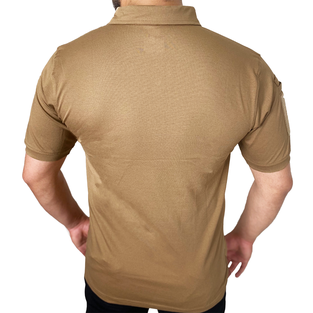 Polo Yaka 2 Cepli Kısa Kollu Taktik T-Shirt Koyu Bej | Taktik Tişört Modelleri Ve Fiyatları | Şimşekoğlu Askeri Malzeme