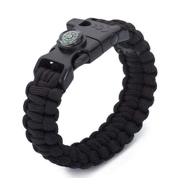 Çok Fonksiyonlu Paracord Bileklik - Dayanıklı Hayatta Kalma Bilekliği | Acil Durum Düdüğü, Pusula, Magnezyum Çubuğu, Bıçak
