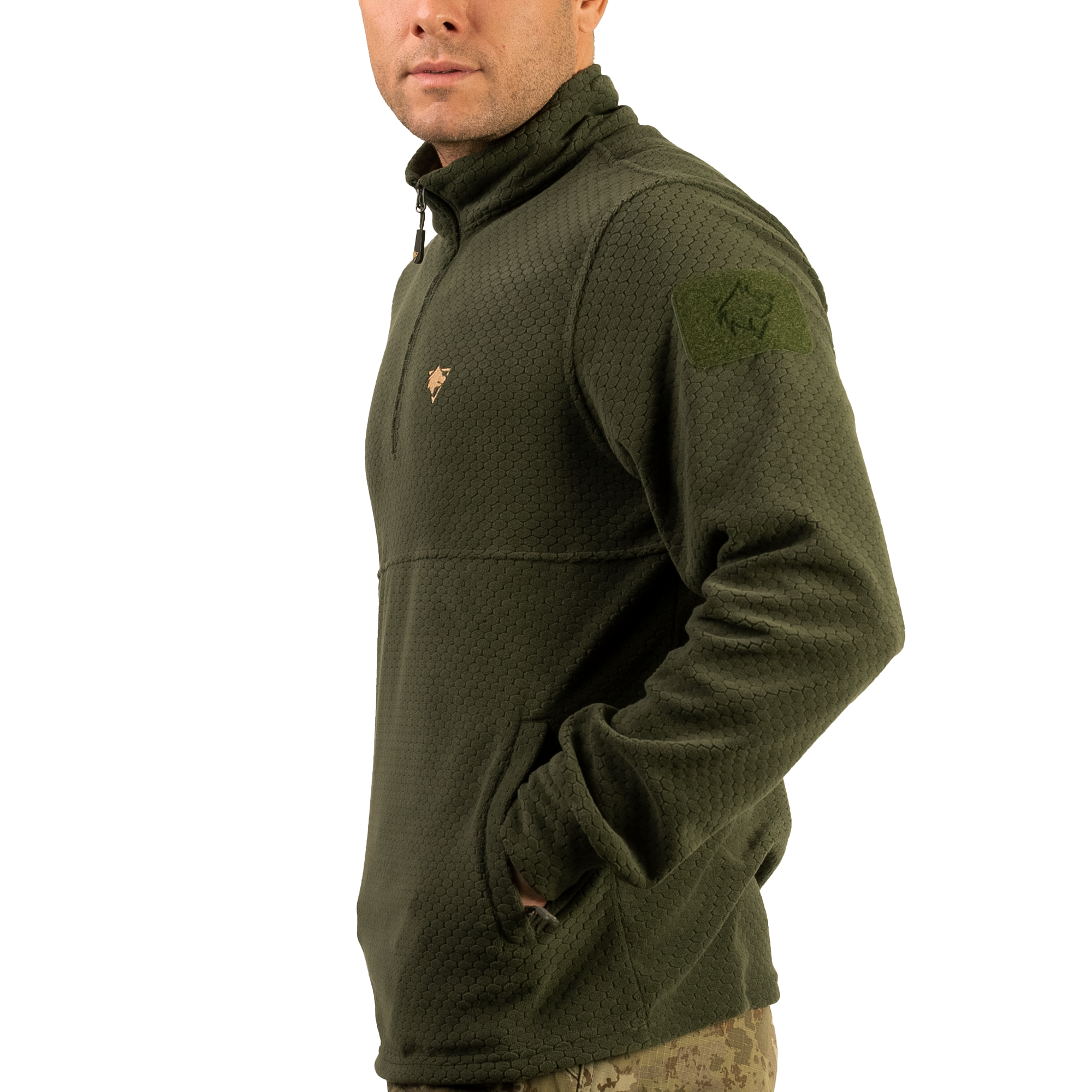 Wolftrap Tactical Yalaz Balıkçı Yaka Haki Taktik Polar Kazak | Wolftrap Taktik Polar Sweatshirt | Taktik Polar