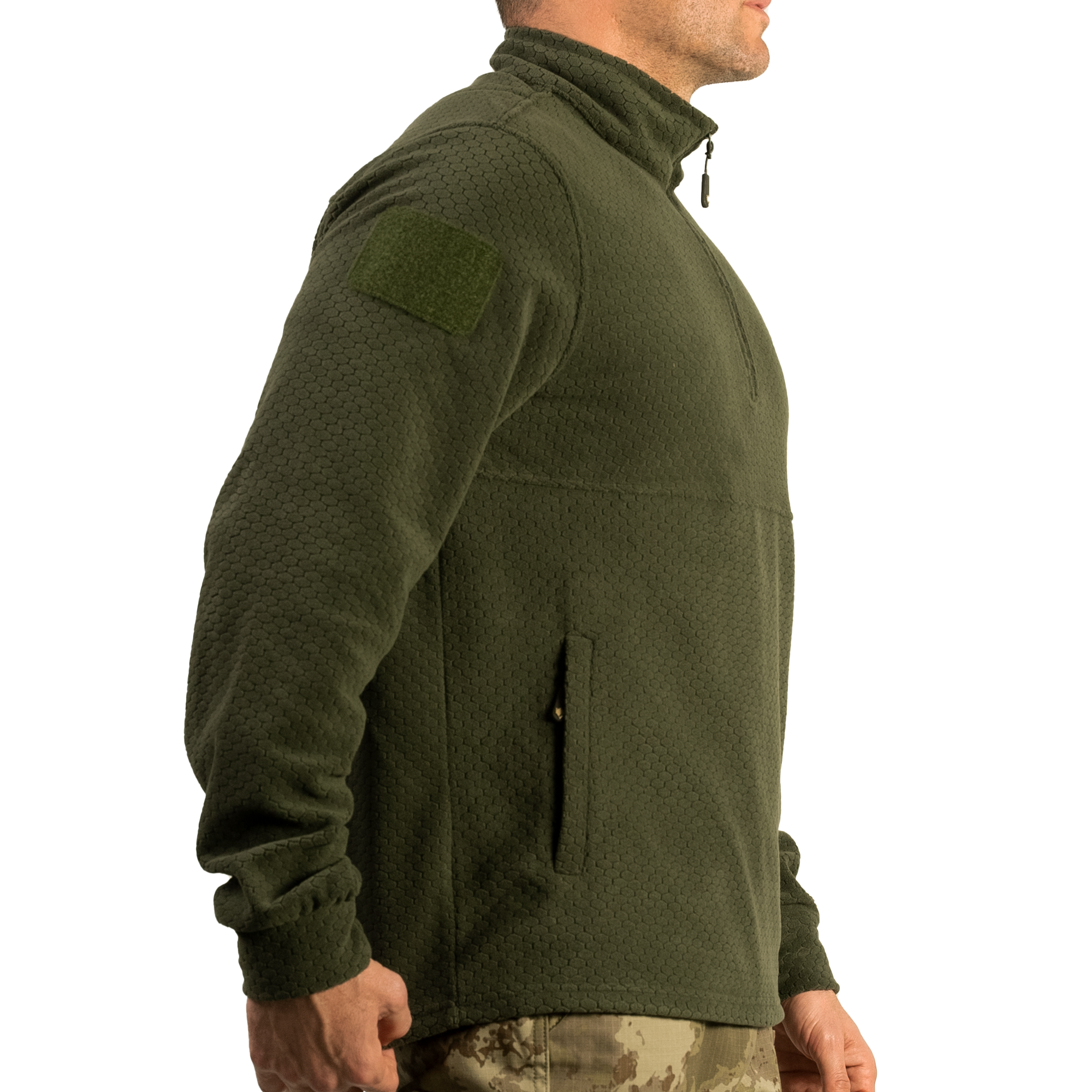 Wolftrap Tactical Yalaz Balıkçı Yaka Haki Taktik Polar Kazak | Wolftrap Taktik Polar Sweatshirt | Taktik Polar