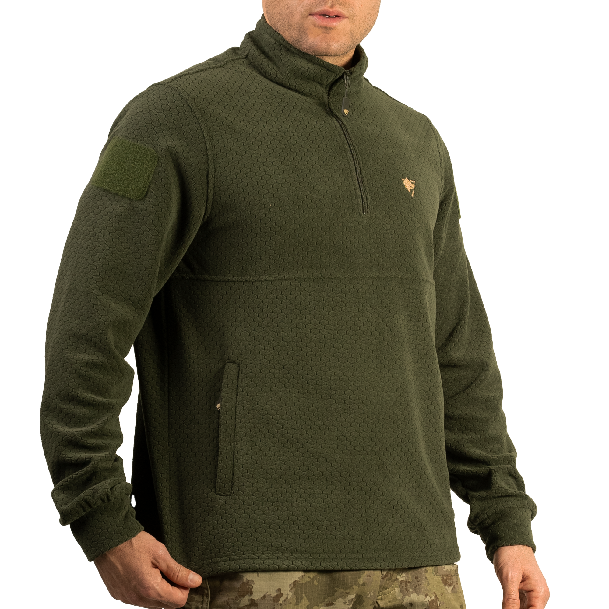 Wolftrap Tactical Yalaz Balıkçı Yaka Haki Taktik Polar Kazak | Wolftrap Taktik Polar Sweatshirt | Taktik Polar