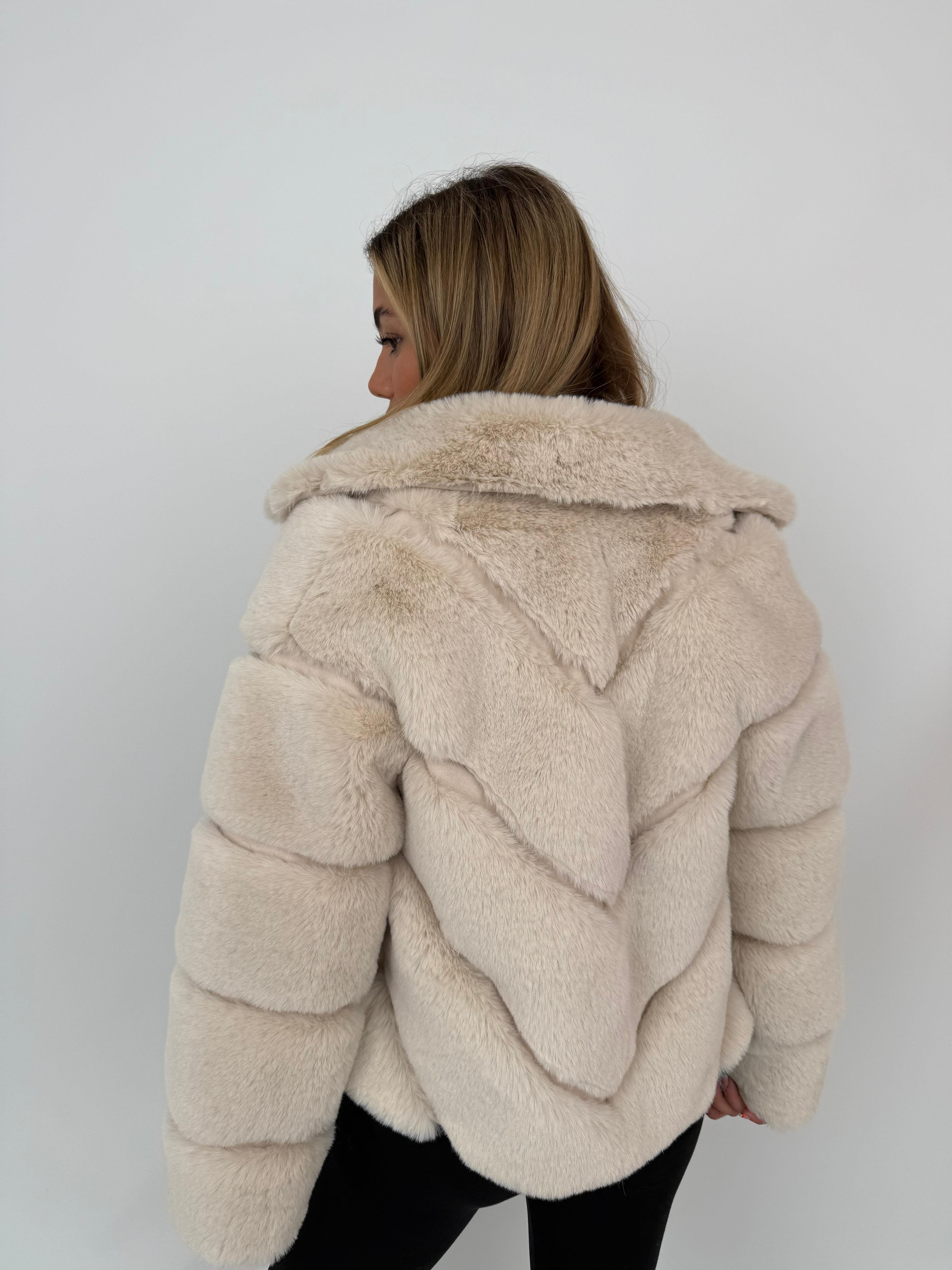 ADORA Suni Kürk Ceket - Bej