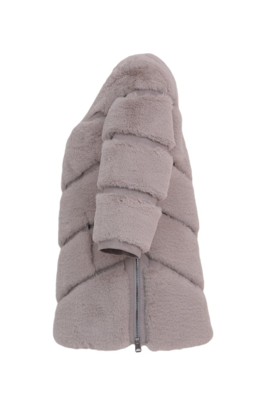 Classic Suni Kürk Ceket - Gri