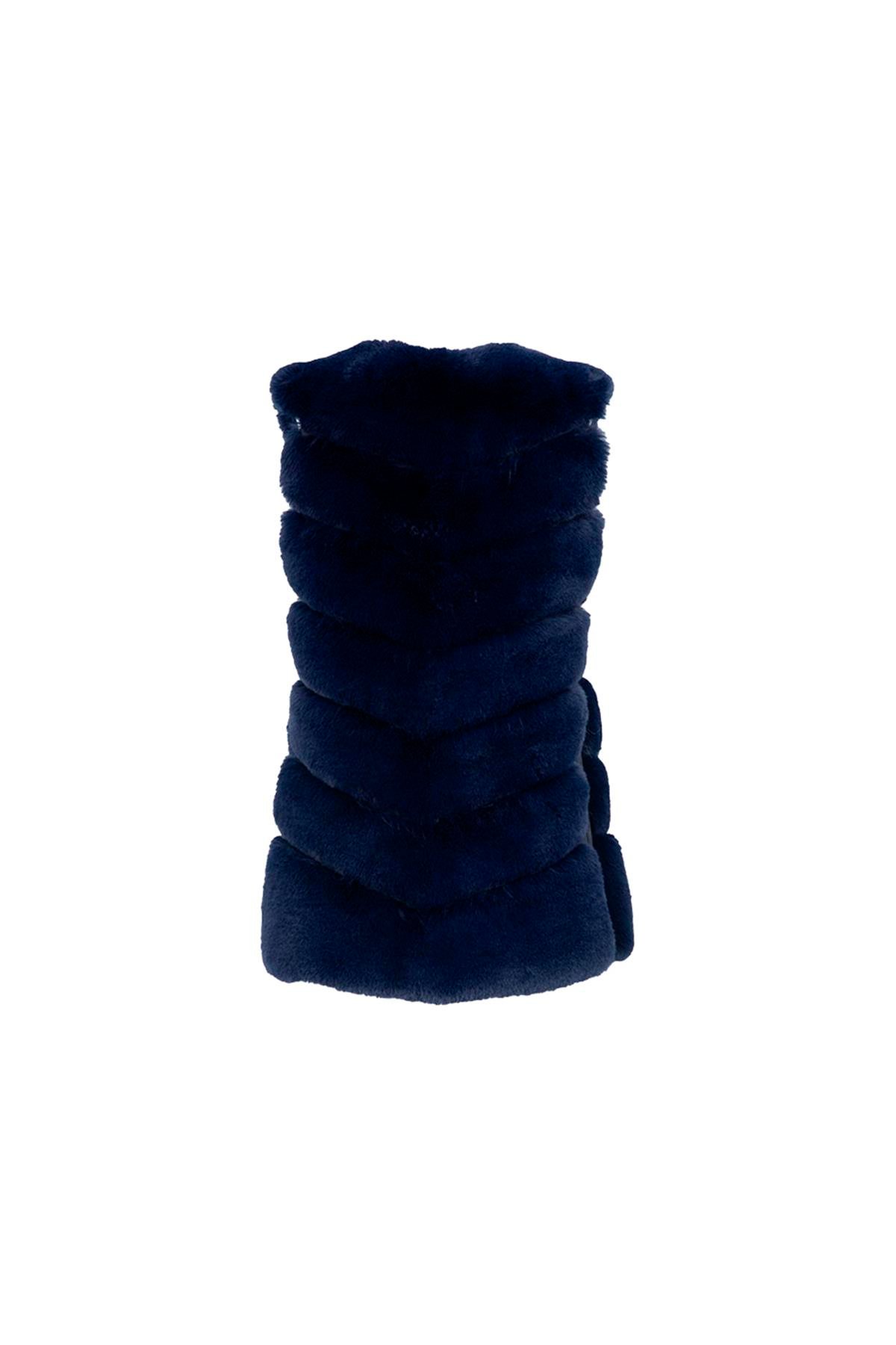 Classic Suni Kürk Yelek - Saks