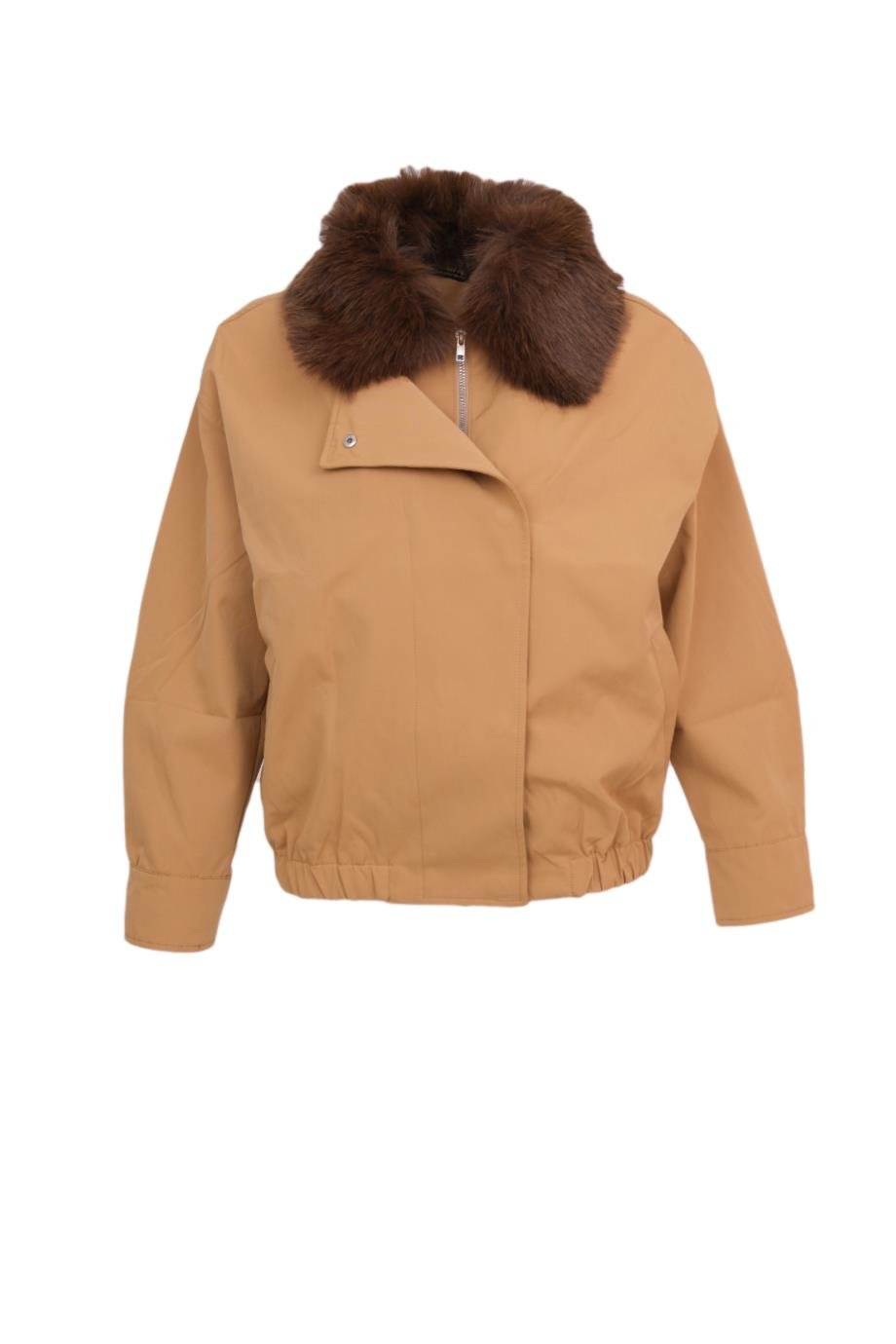 HAILEY Yakası Kürklü Trençkot - Camel