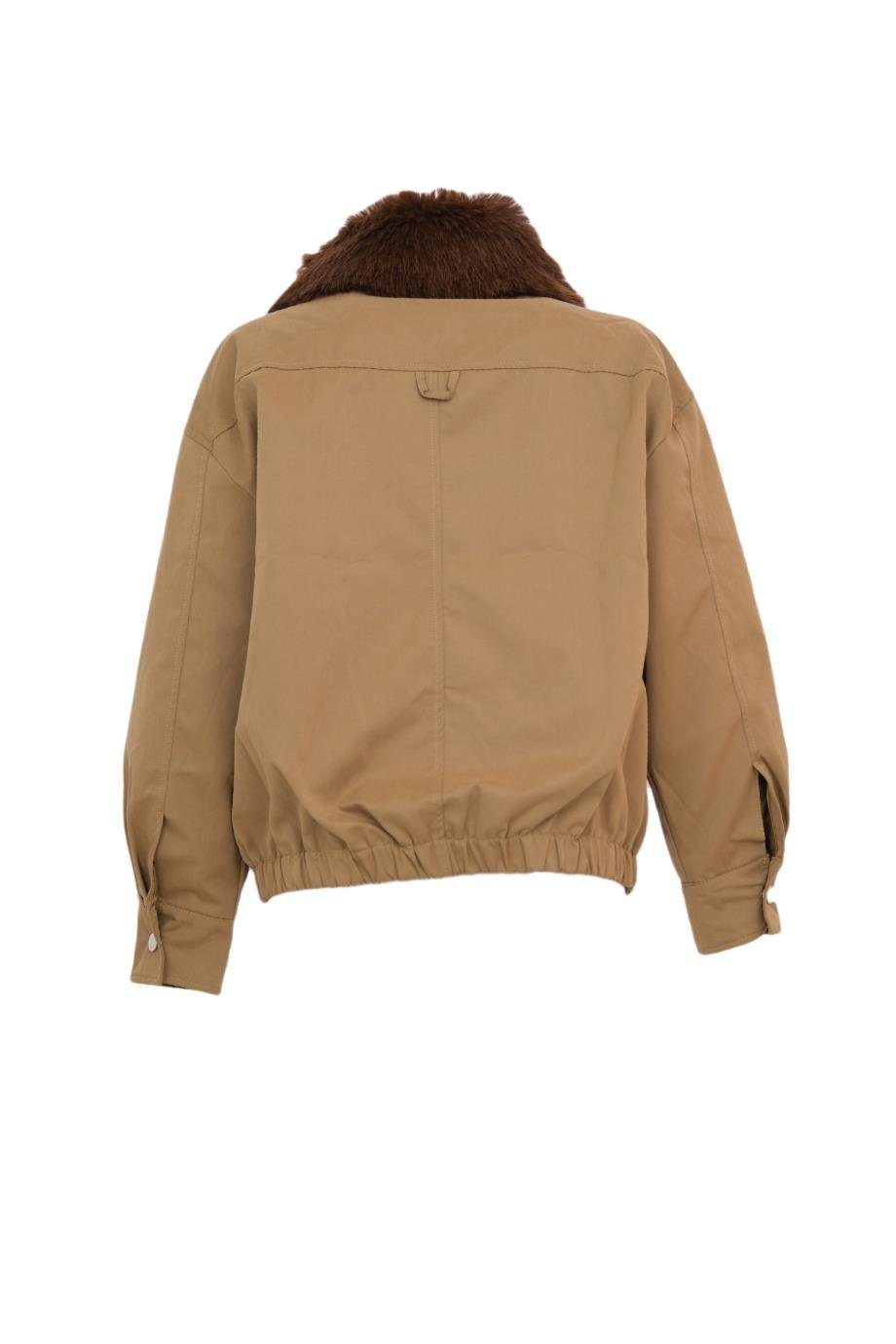 HAILEY Yakası Kürklü Trençkot - Haki