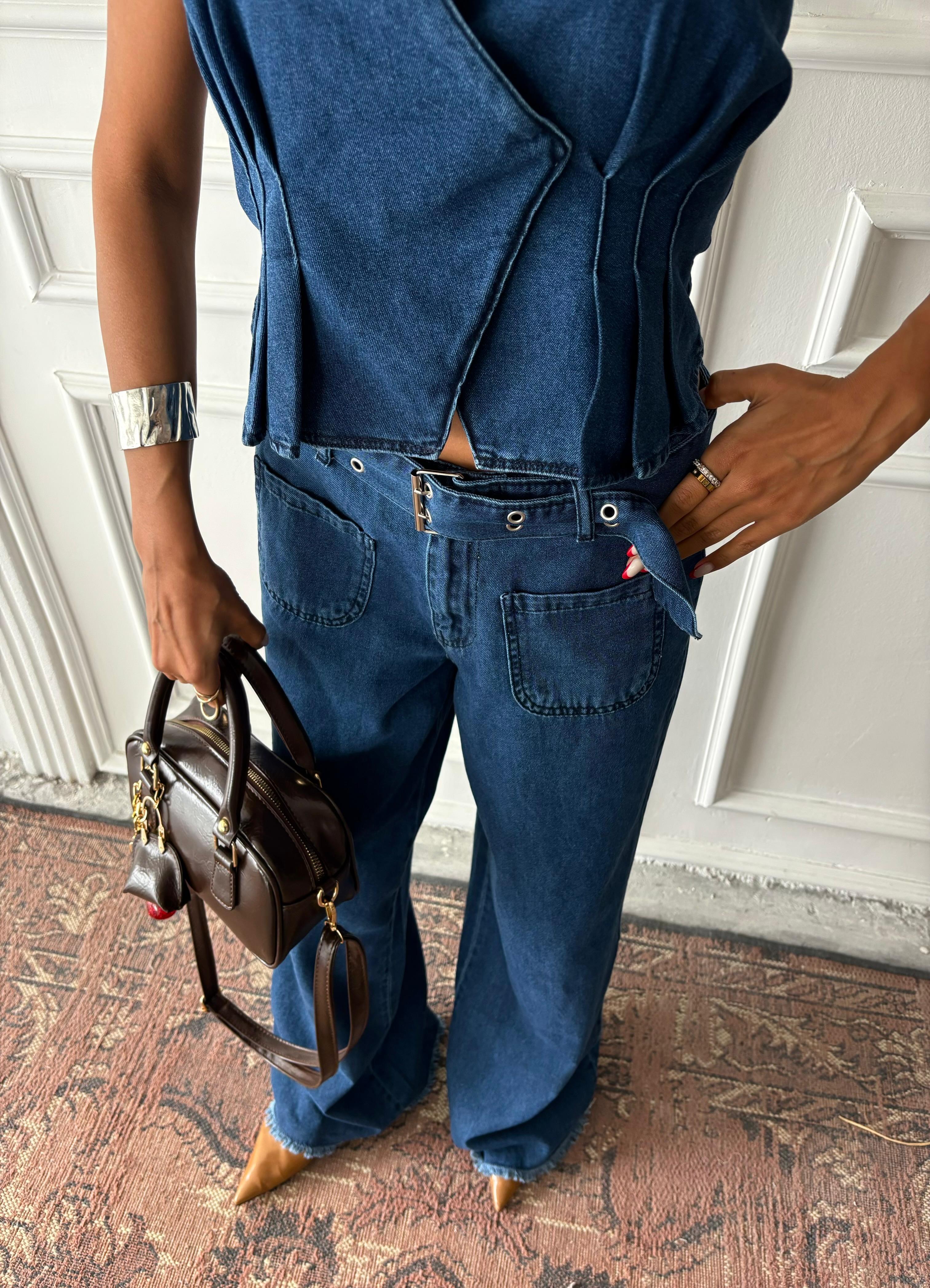 J2U İKİLİ TAKIM 10166 - Denim Mavi
