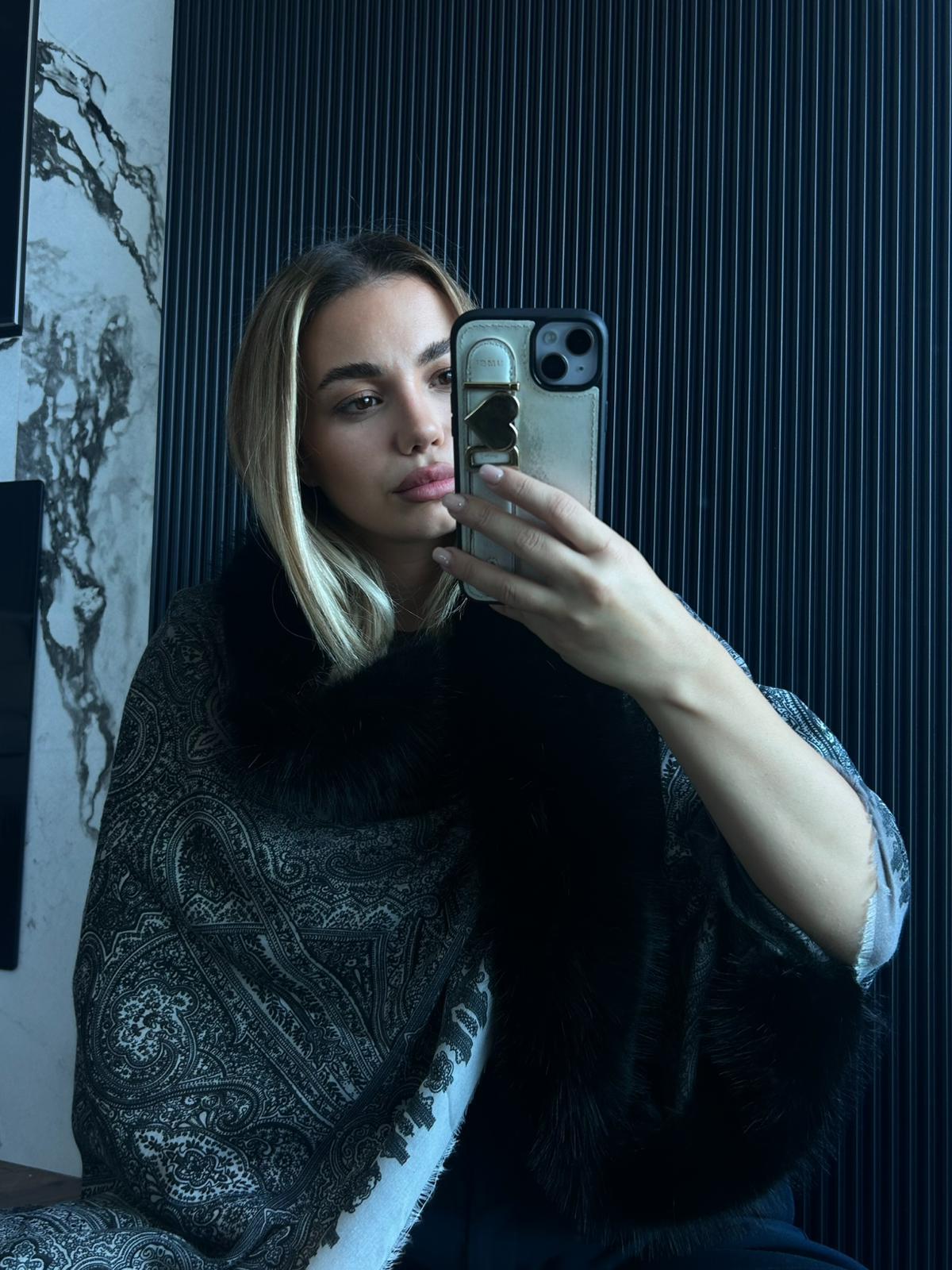 JF Etro Desenli Şal - Siyah