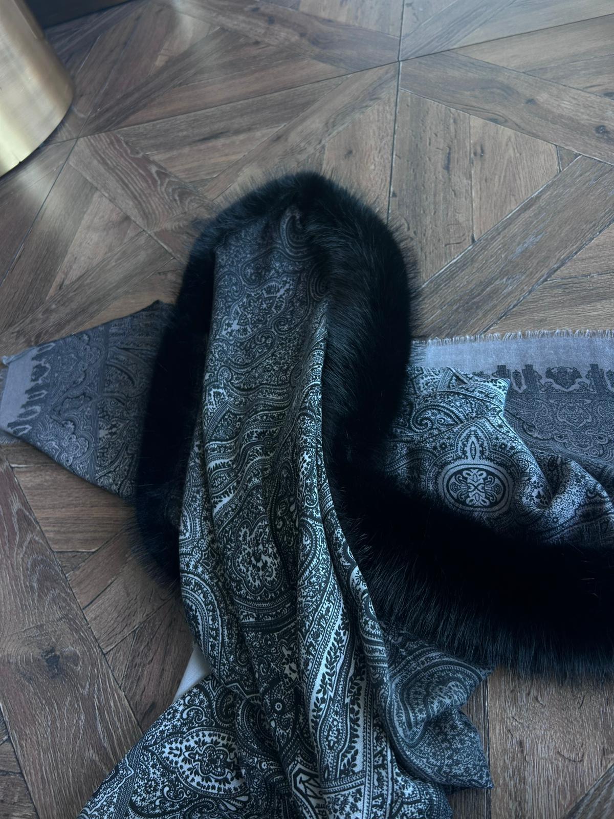 JF Etro Desenli Şal - Siyah