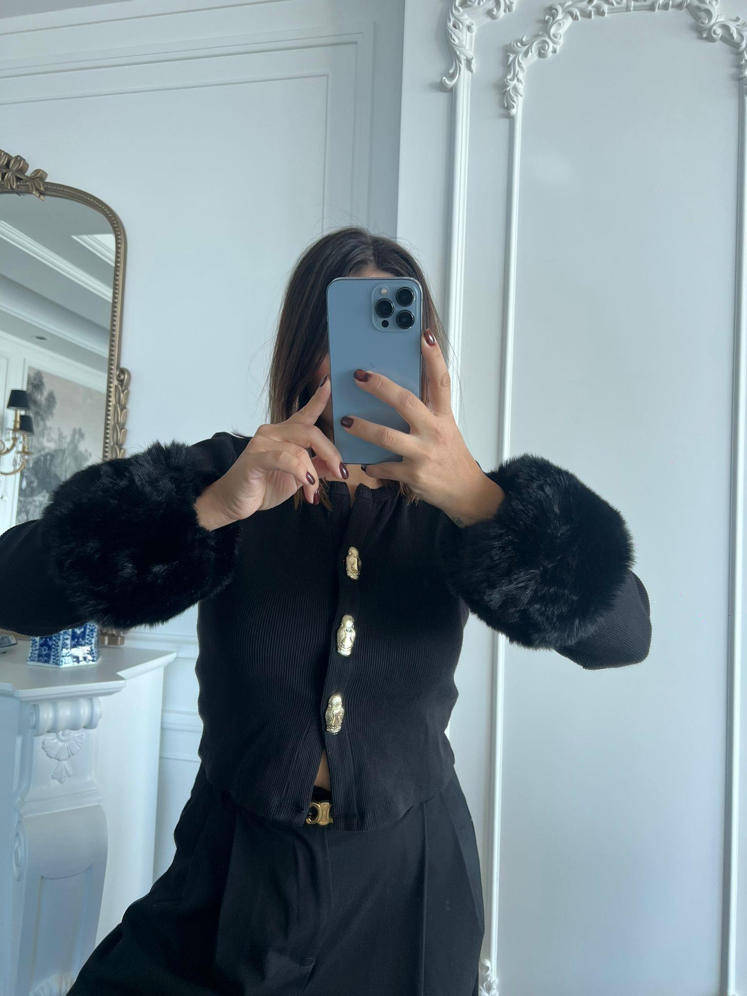 JF Kürklü Kolluk - Siyah