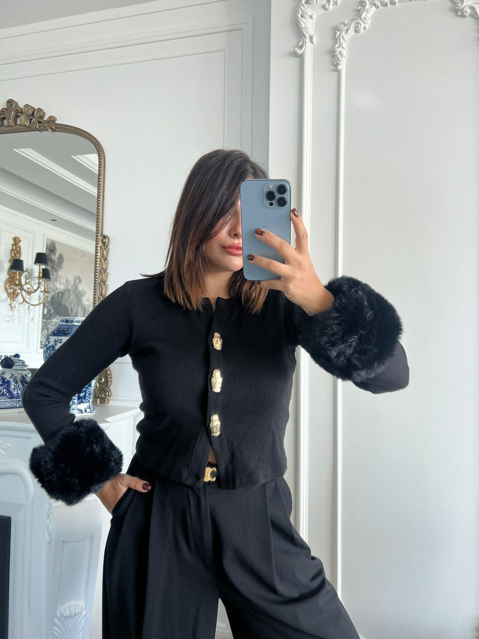 JF Kürklü Kolluk - Siyah