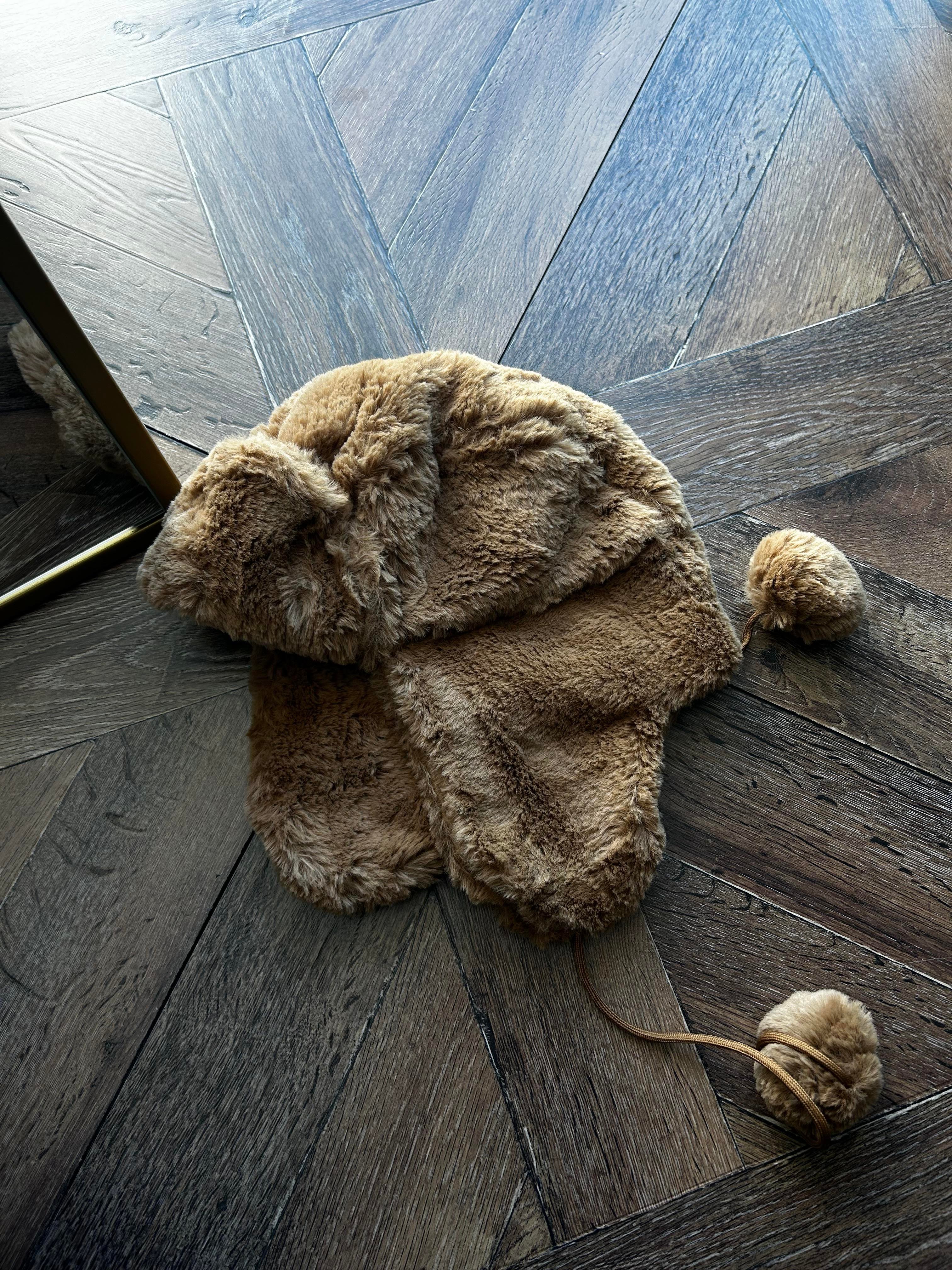 JF Kürklü Kulaklıklı Pilot Şapka - Kahverengi