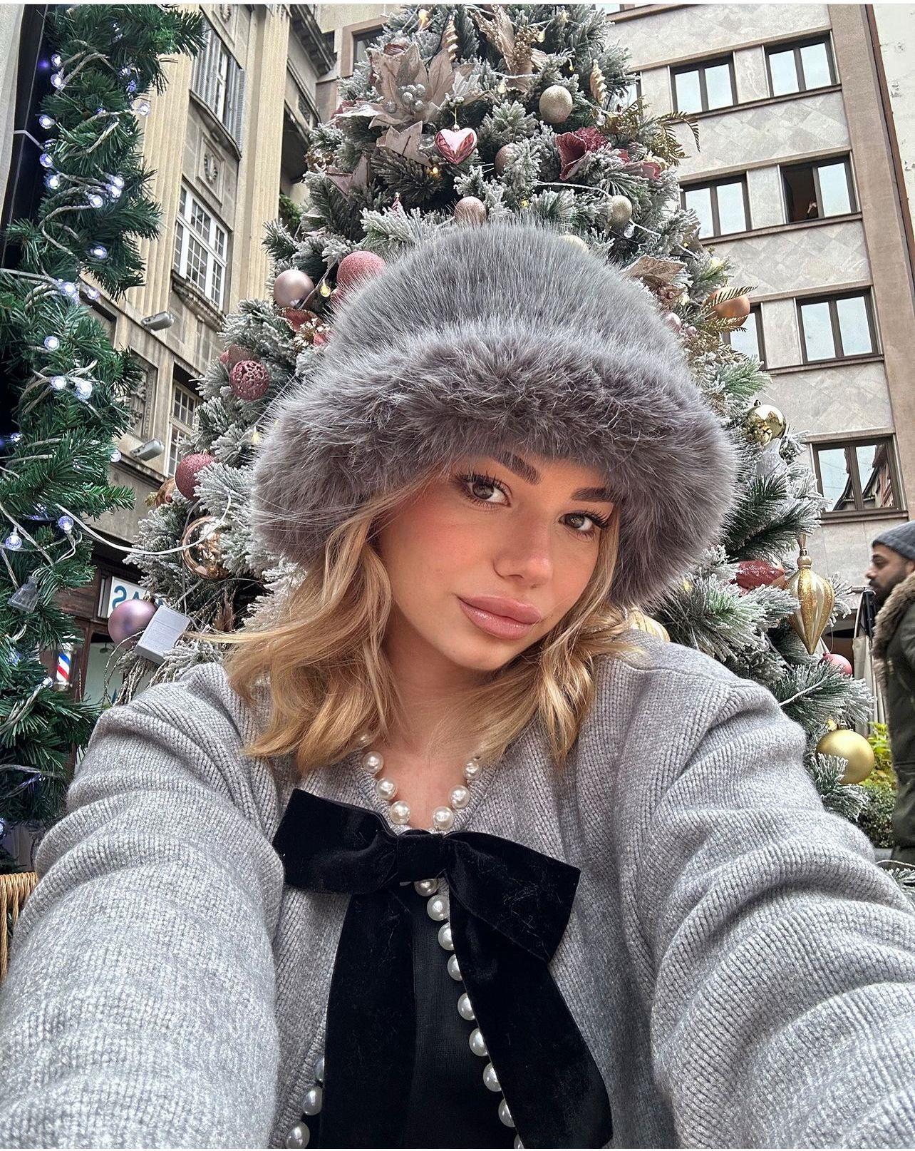 JF Peluş Bucket Şapka - Gri