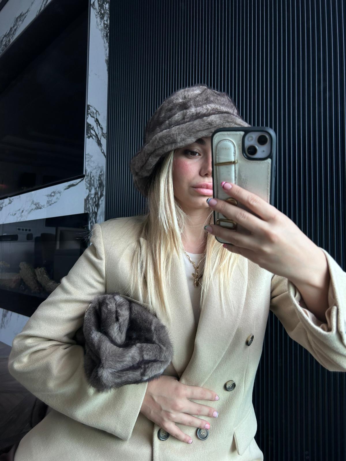 JF Peluş El Çantası - Vizon