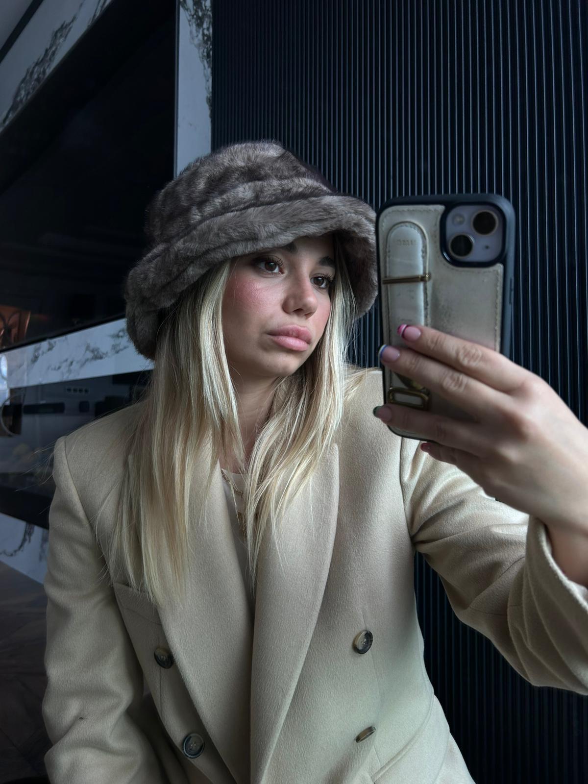 JF Peluş Şapka - Vizon