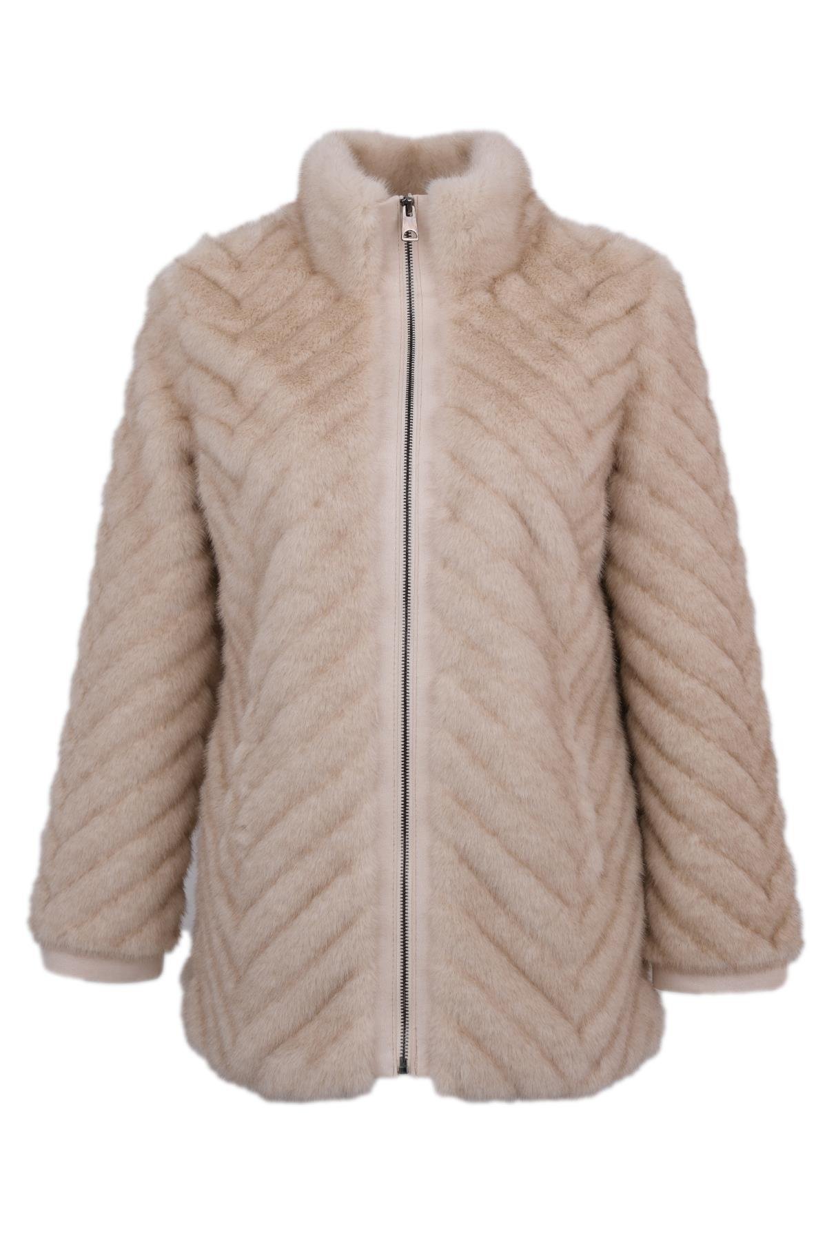 LIXUE Suni Kürk Ceket - Bej