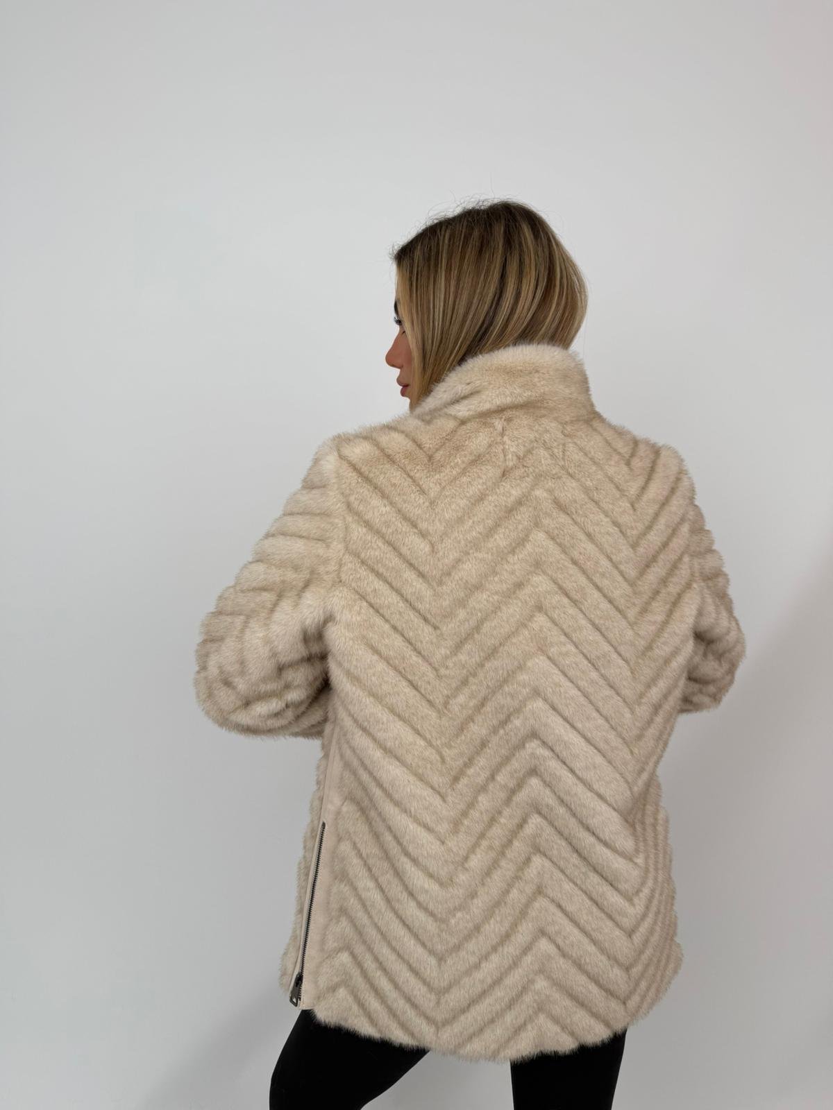 LIXUE Suni Kürk Ceket - Bej