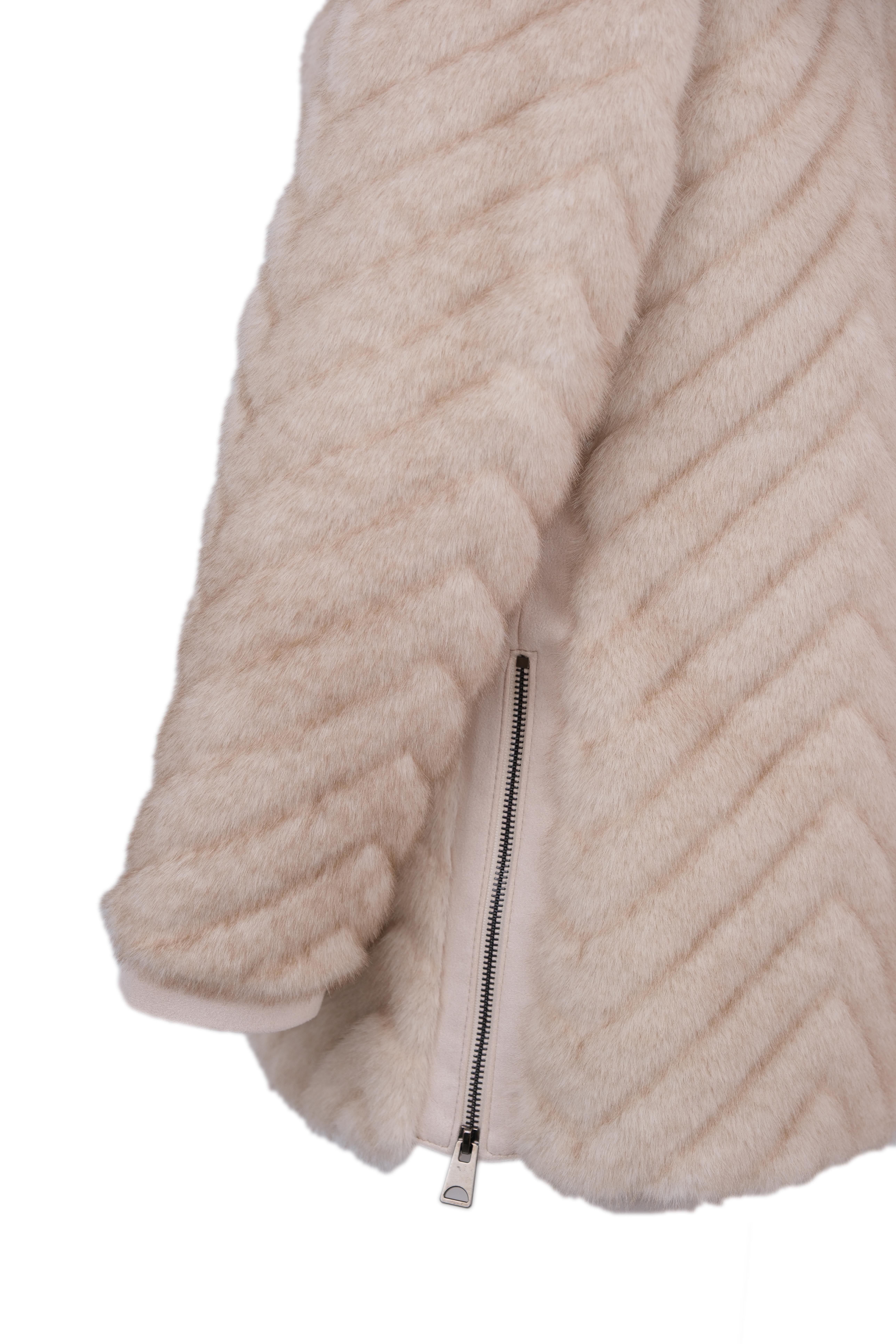 LIXUE Suni Kürk Ceket - Bej