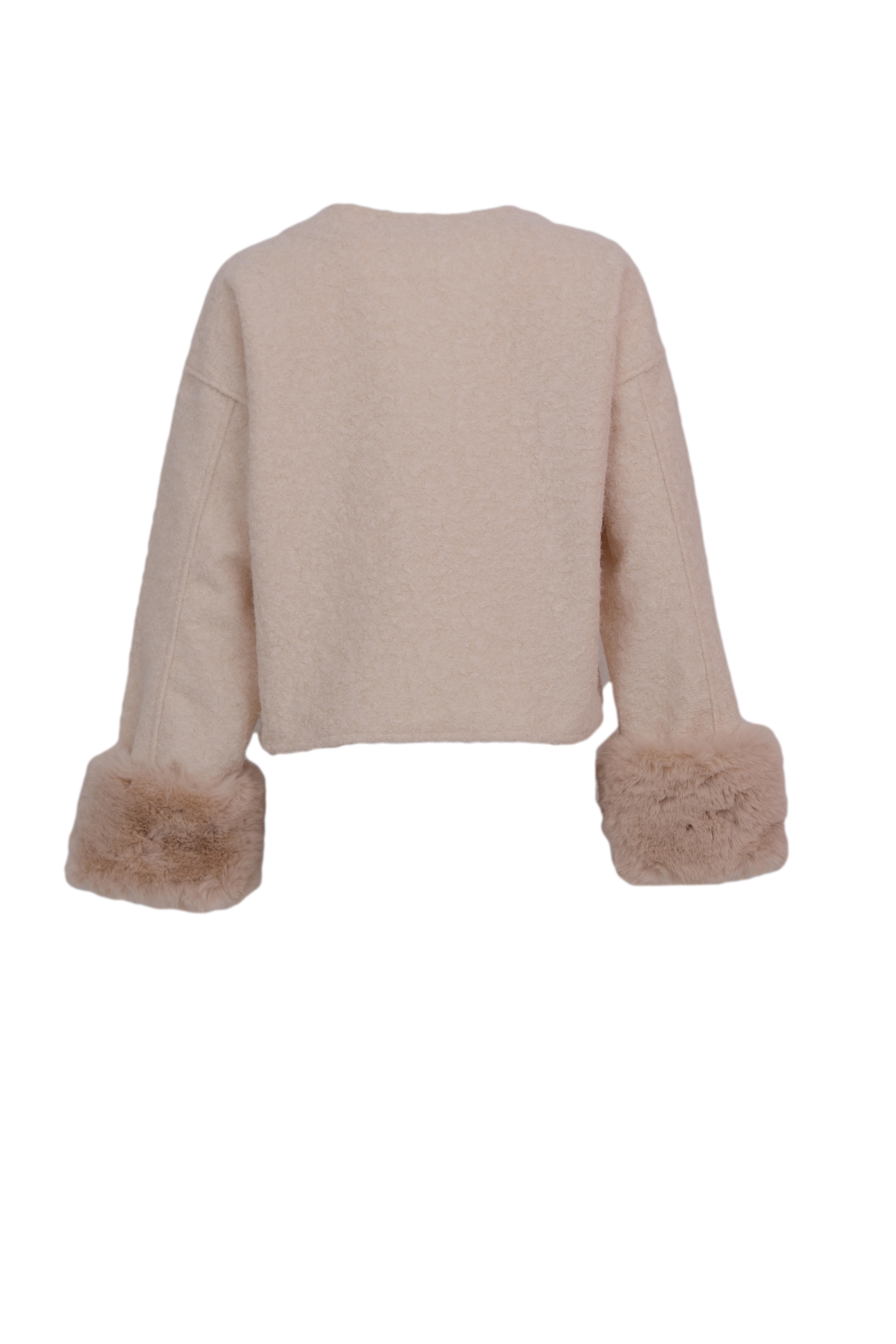 RUBA Kolları Kürklü Ceket - Bej