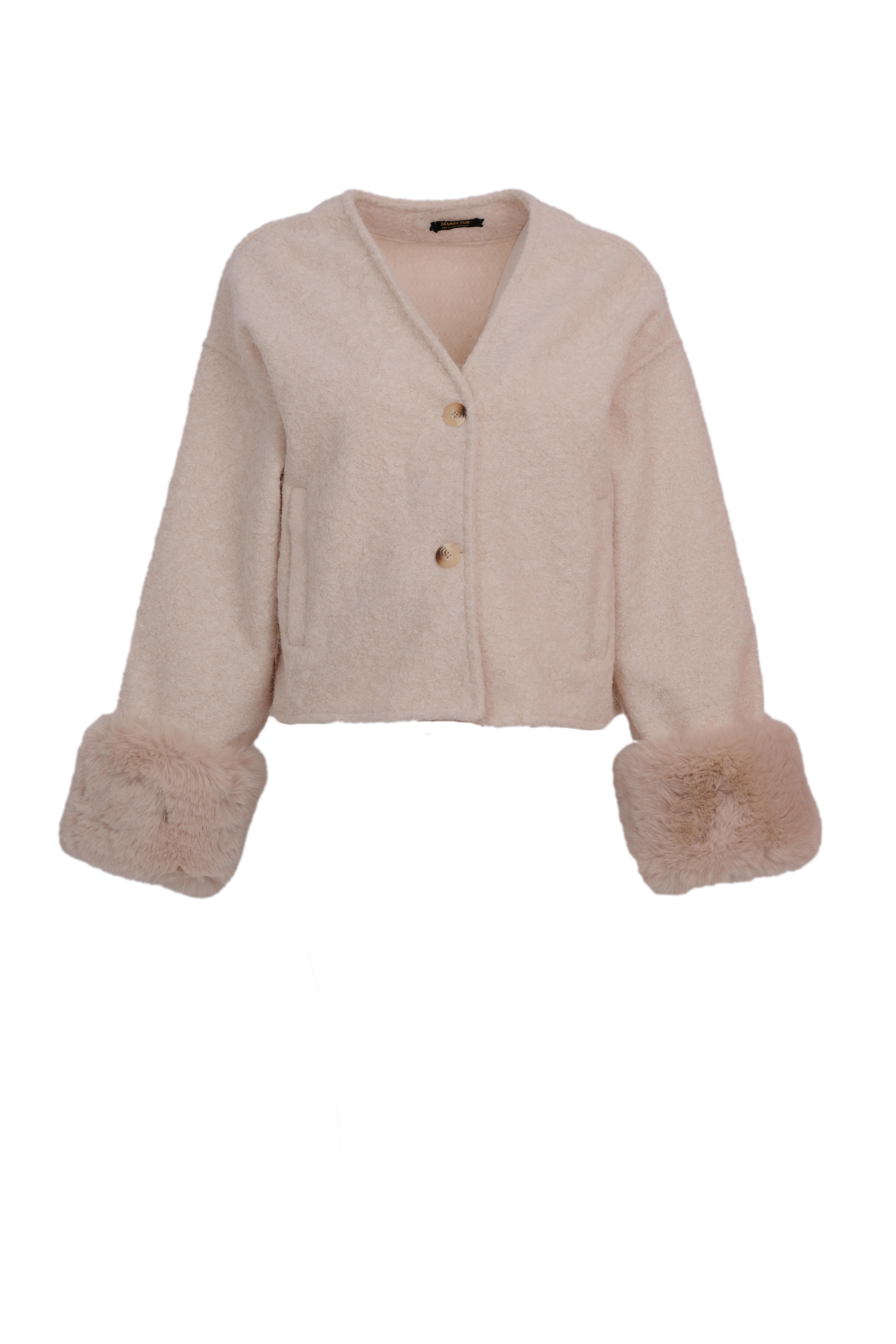 RUBA Kolları Kürklü Ceket - Bej