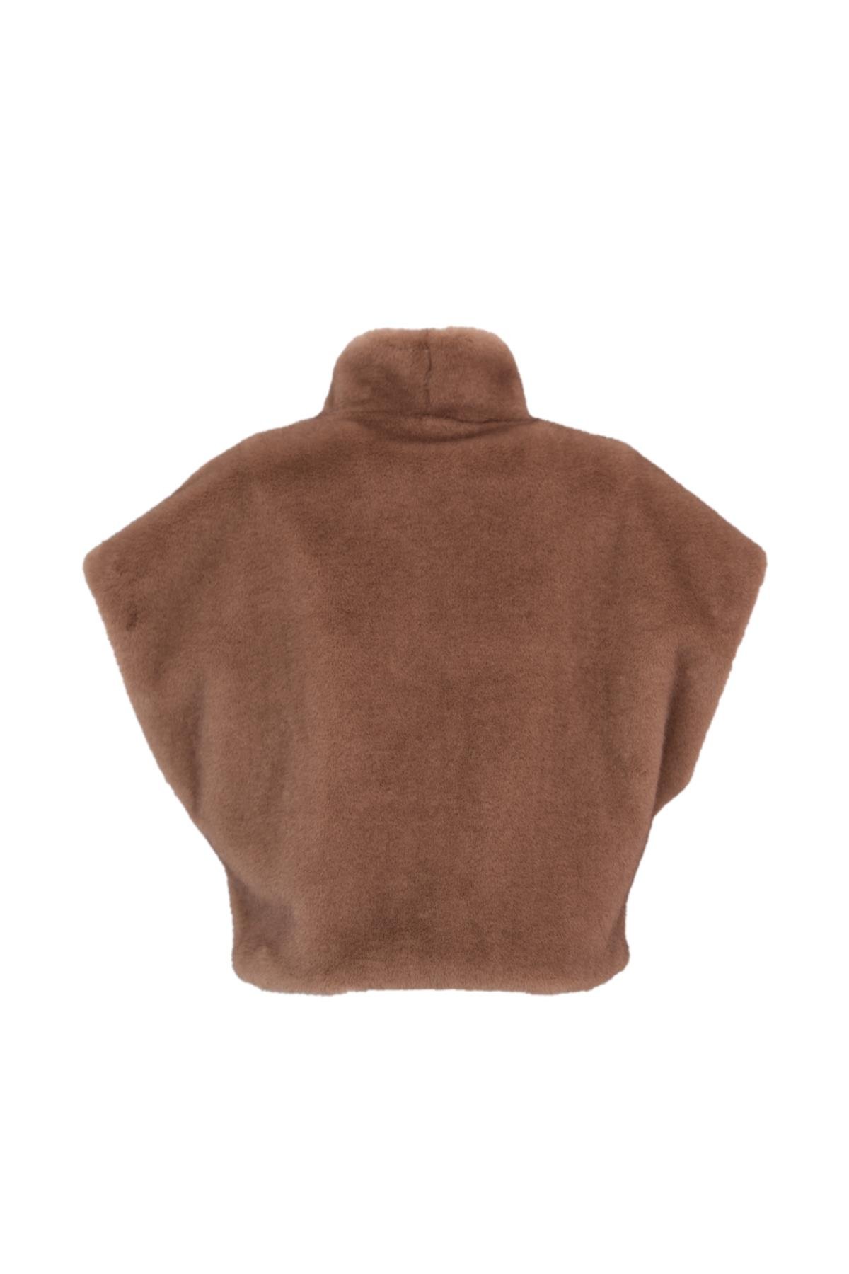 VELORA Suni Kürk Yelek - Vizon