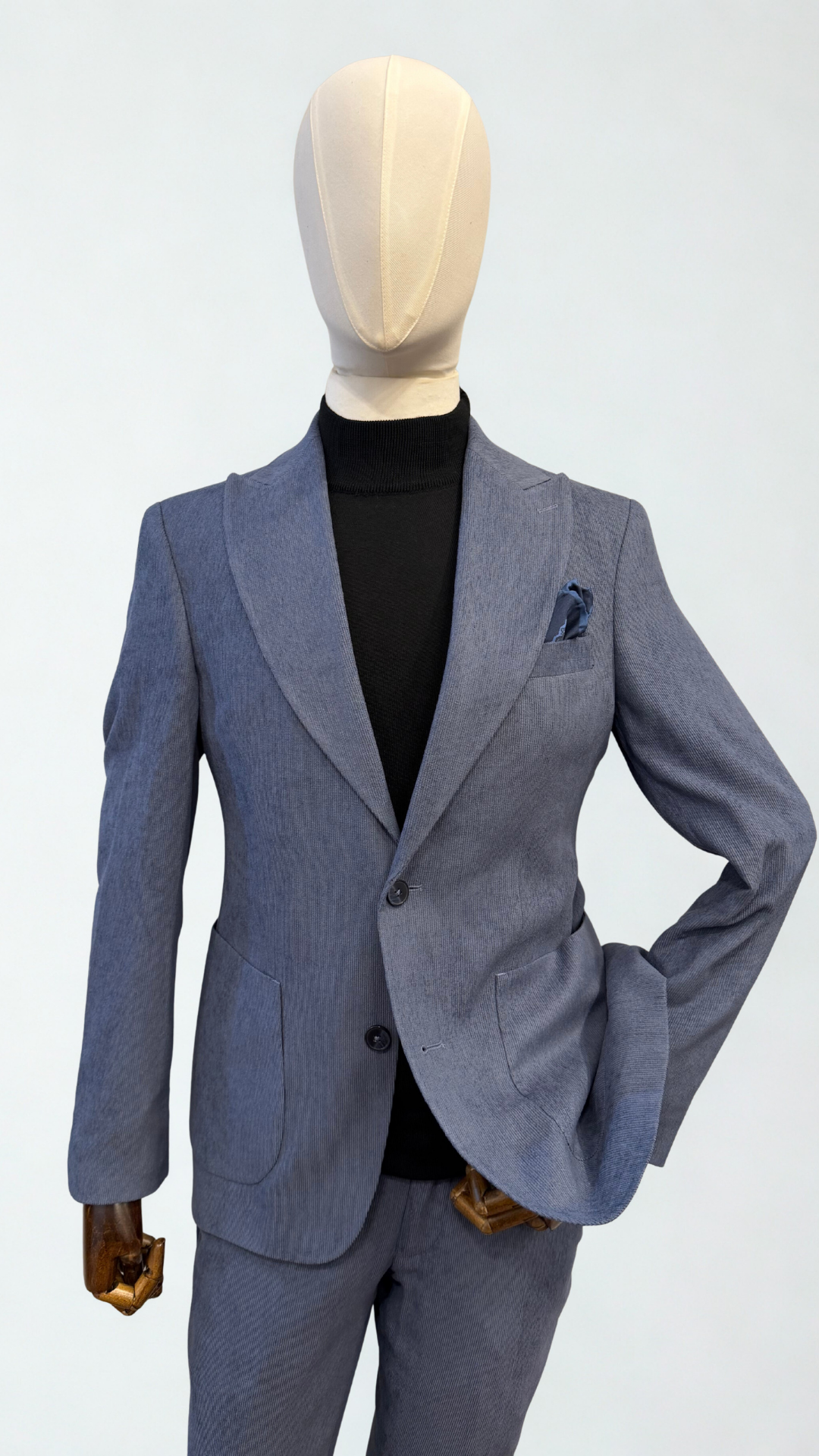 KADİFE TAKIM ELBİSE MAVİ