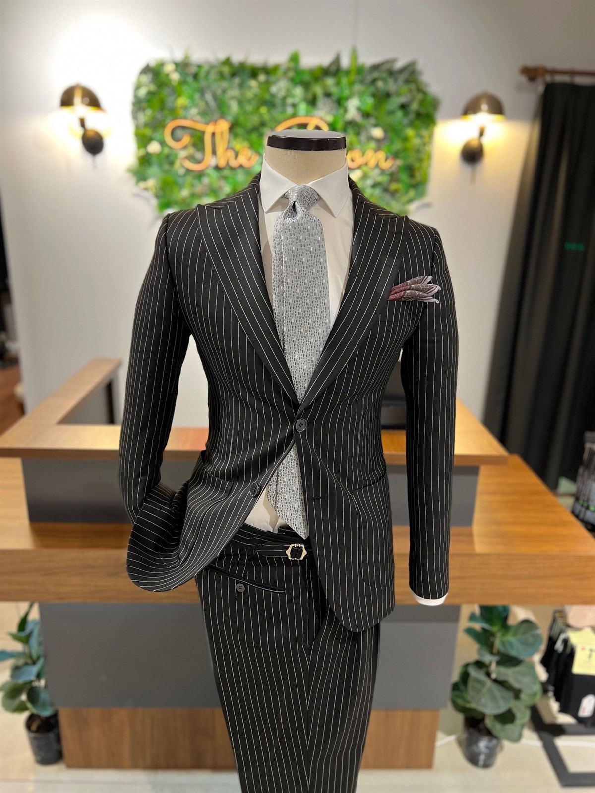 TEKIM ELBİSE ÇİZGİLİ SİYAH