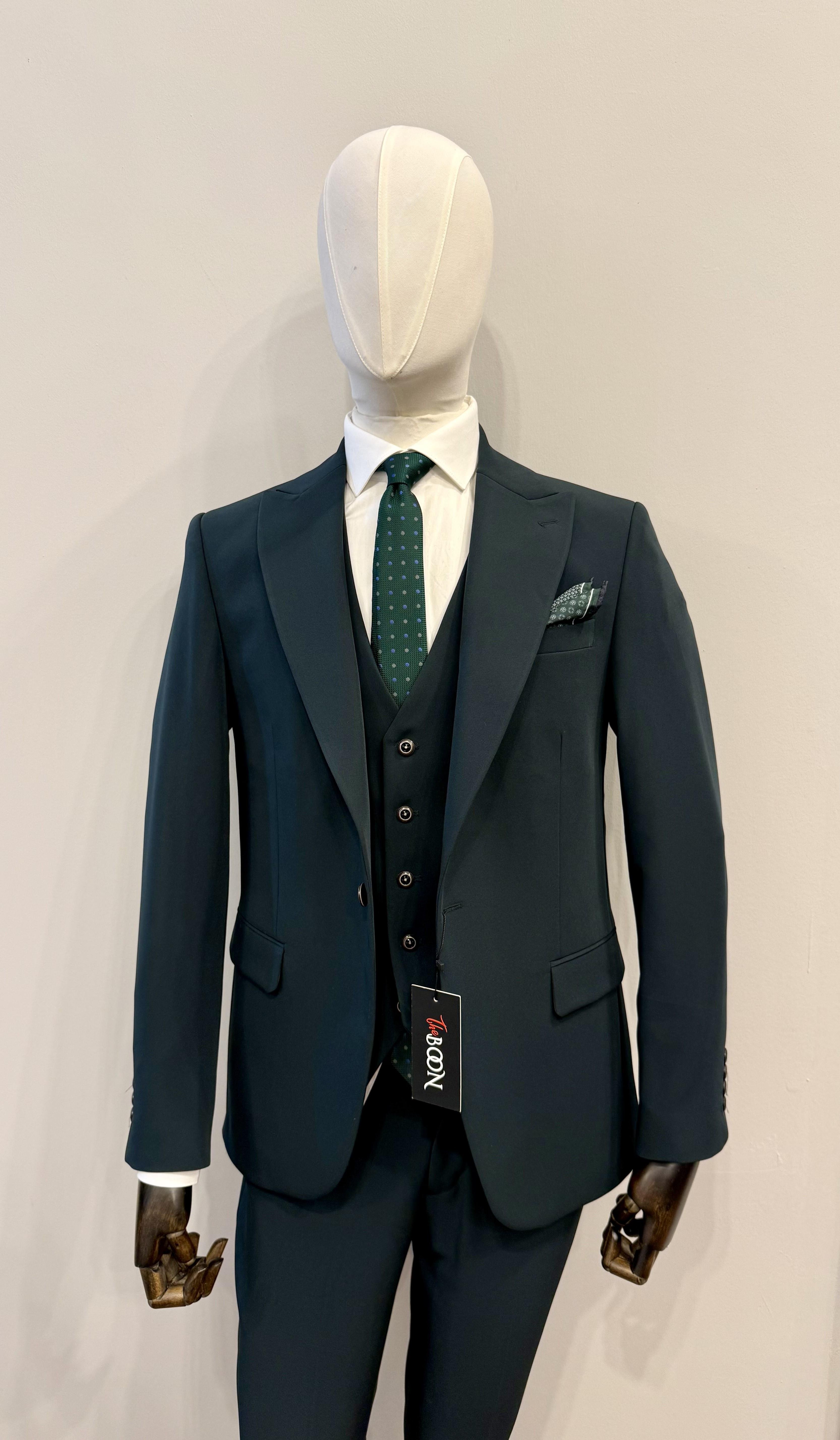 YELEKLİ YEŞİL TAKIM ELBİSE