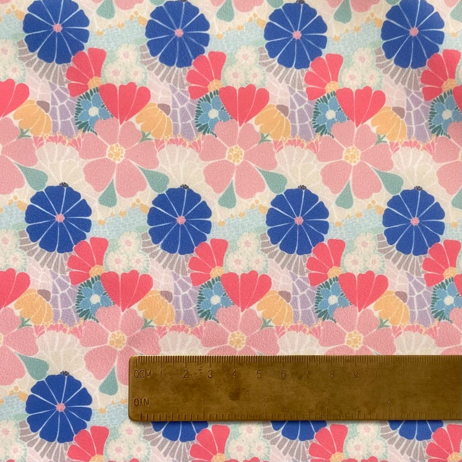 Abstract Flowers Krep Kumaş