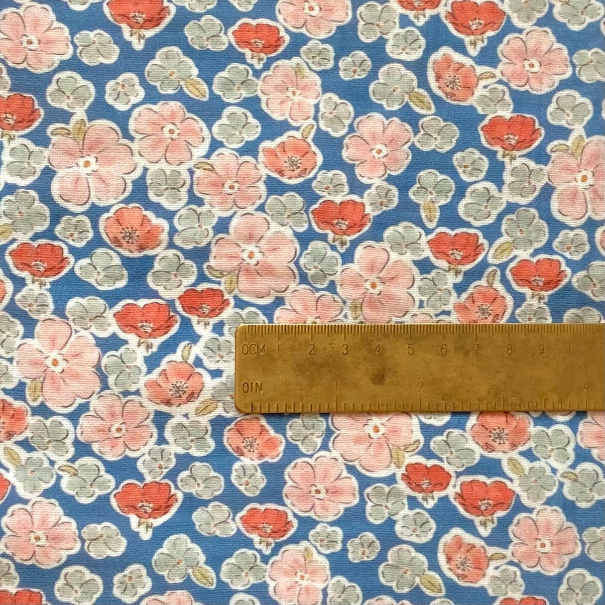 Anemone - Blue Müslin Kumaş
