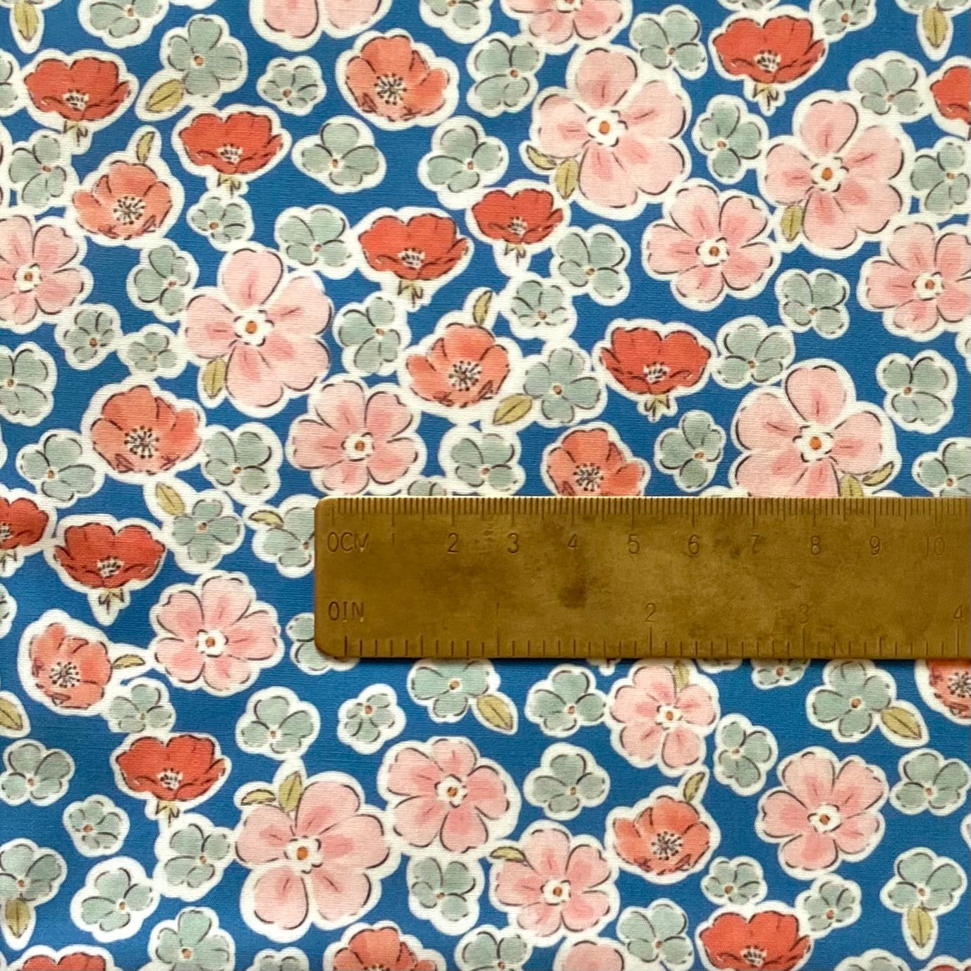 Anemone  - Blue Poplin Kumaş