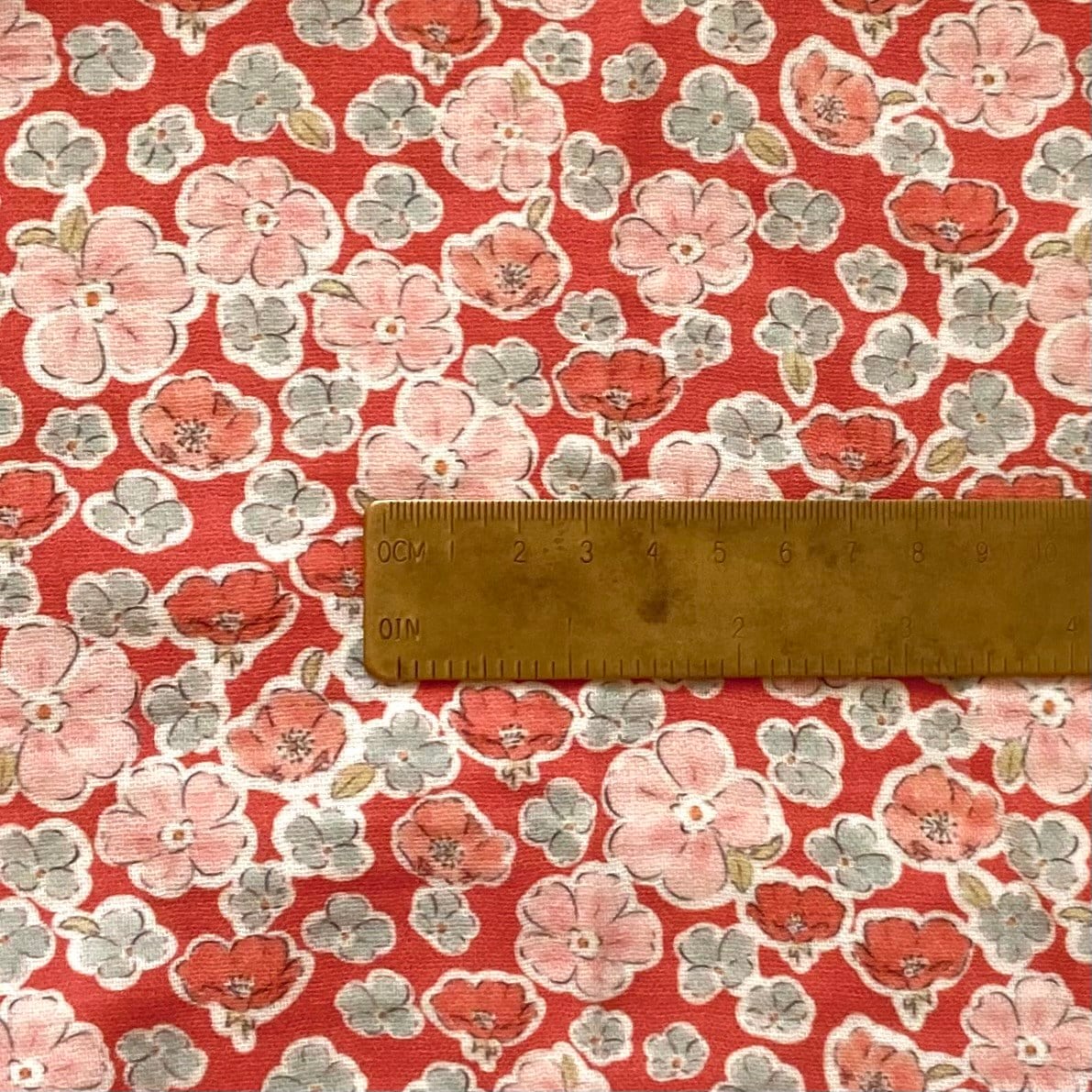 Anemone - Red Müslin Kumaş