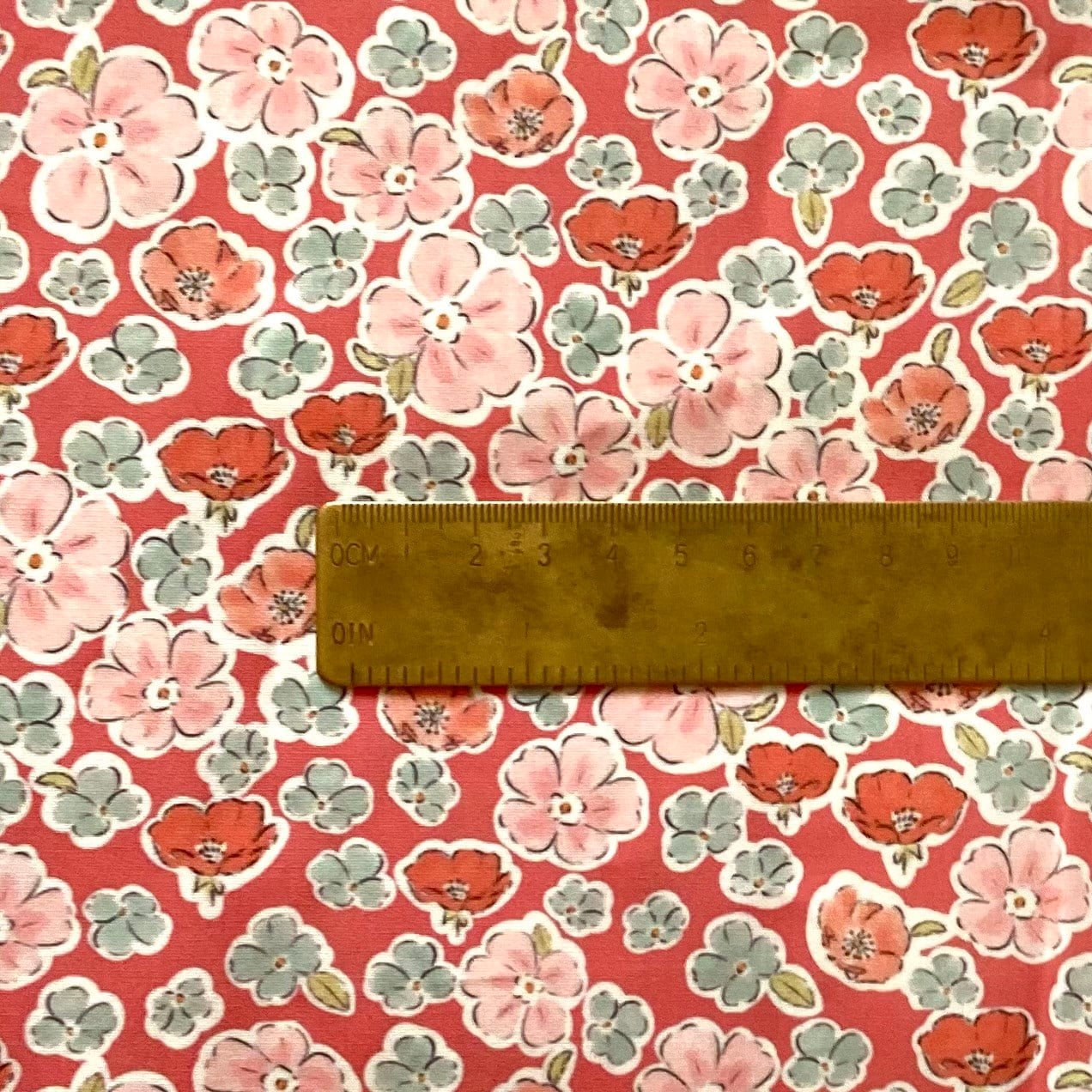 Anemone  - Red Poplin Kumaş