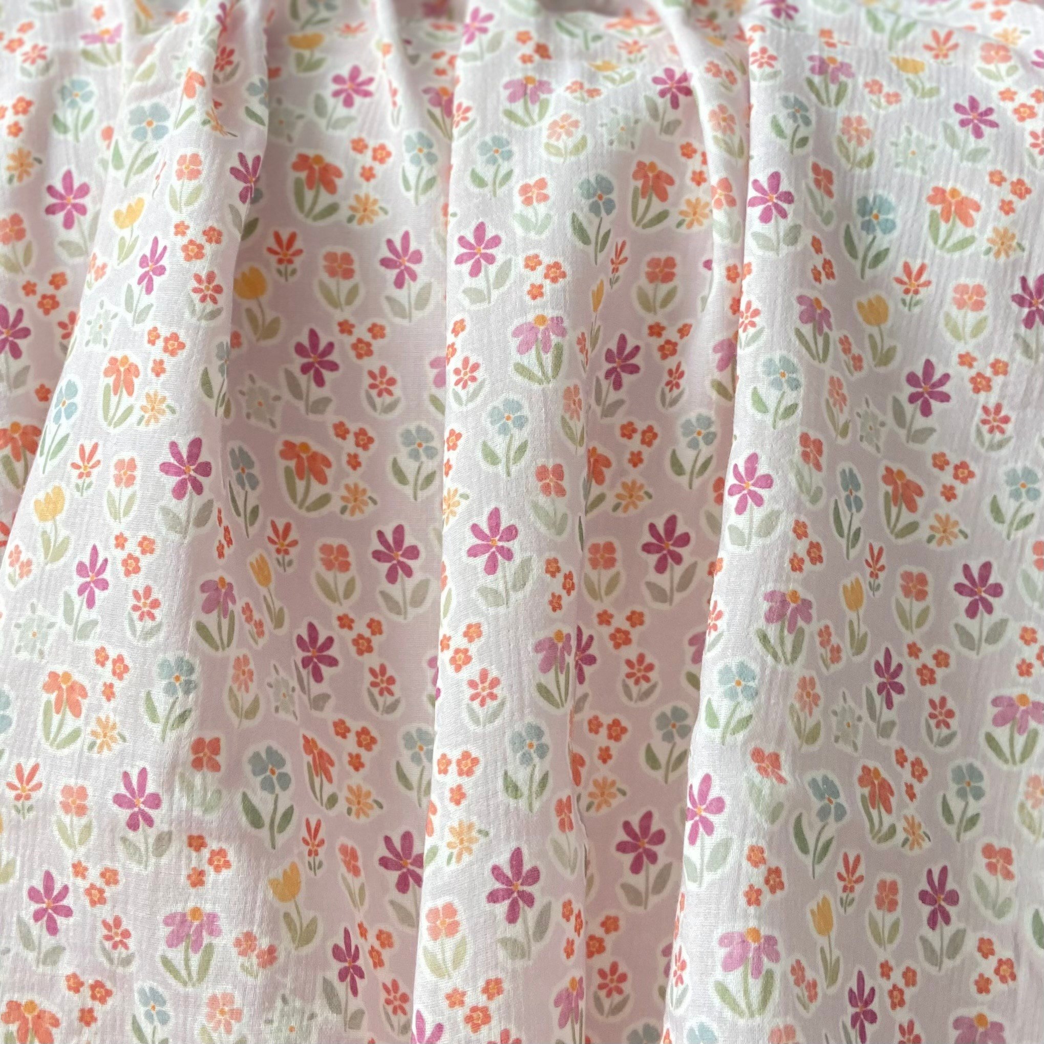 Aquarelle Flowers - Lilac Müslin Kumaş