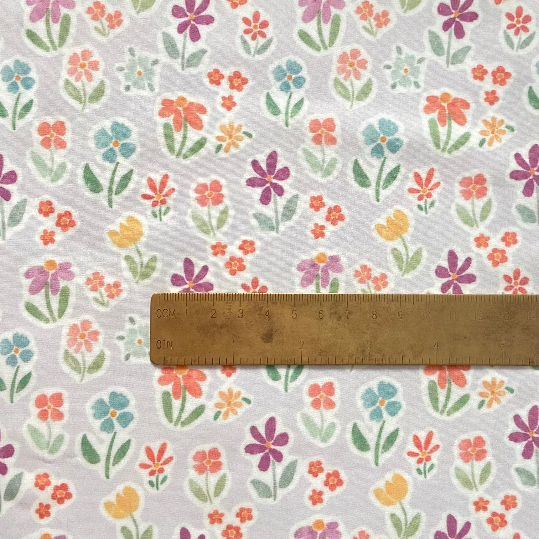Aquarelle Flowers - Lilac Poplin Kumaş