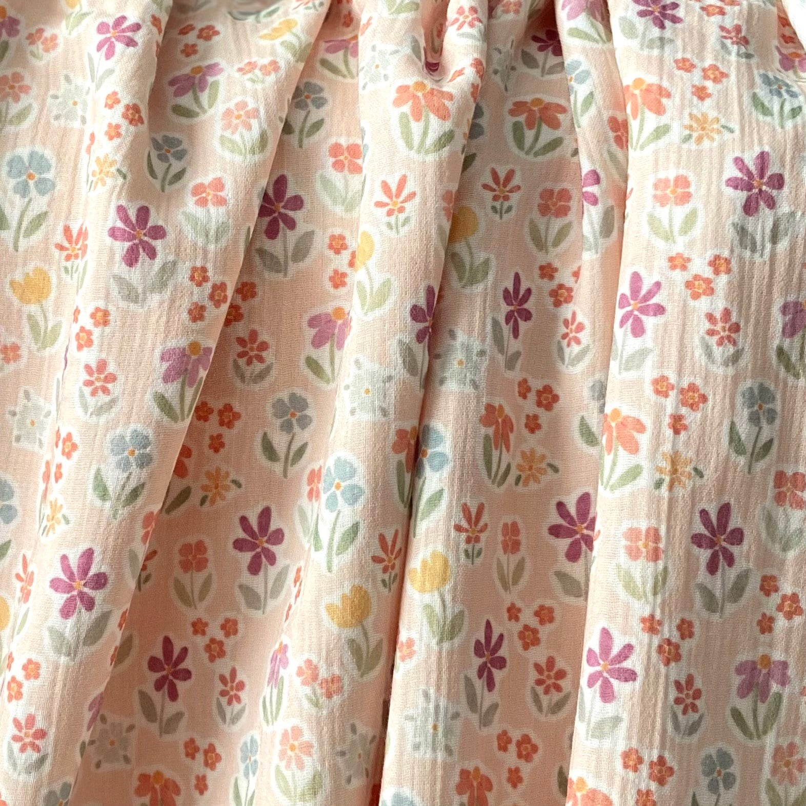 Aquarelle Flowers Müslin Kumaş